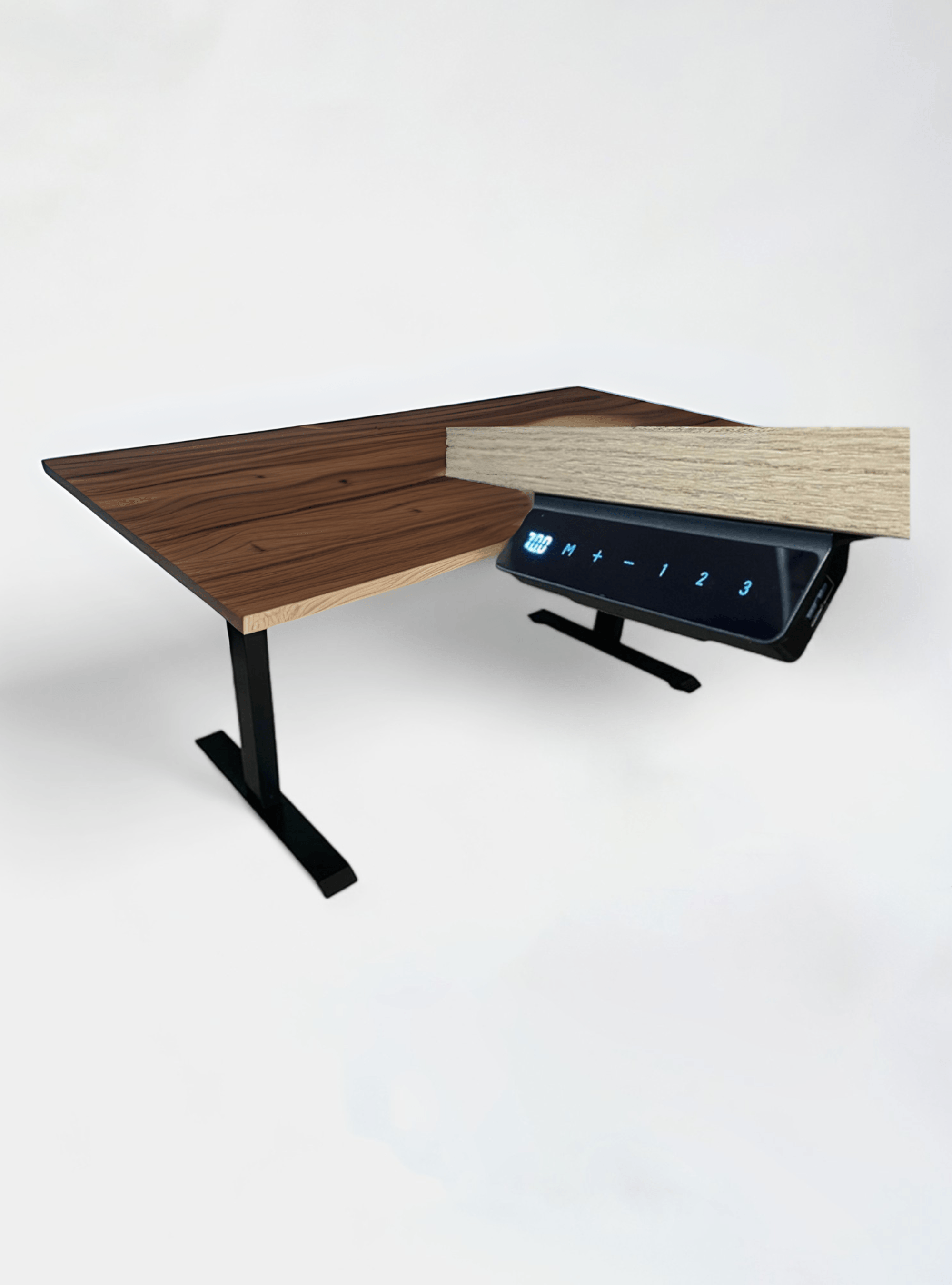 Elektrisch zit-sta bureau 1 motor 120x80cm Robson Eik afwerking - Tweedehands kwaliteit "Bureaus" - Relieve Furniture