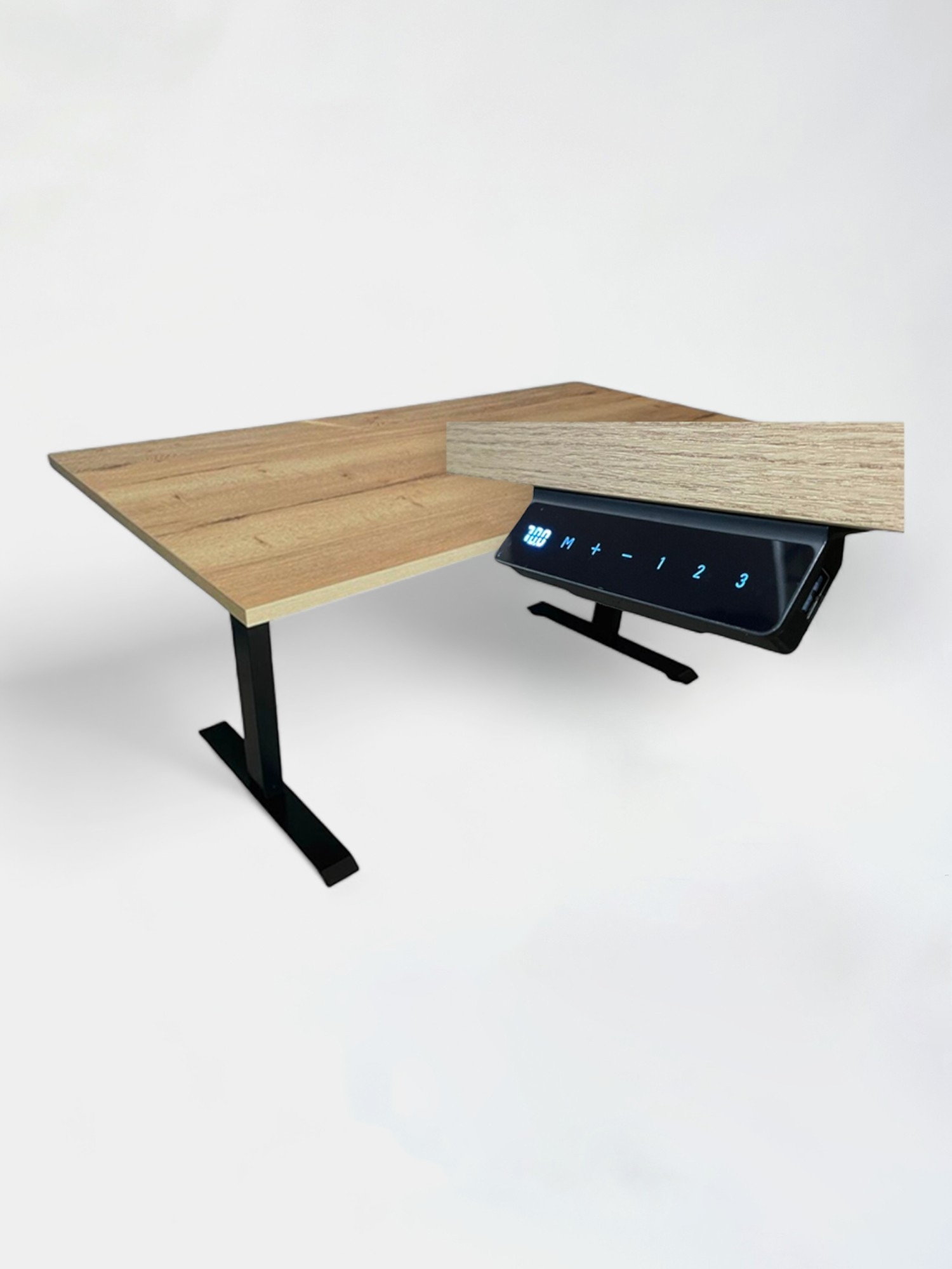 Elektrisch zit-sta bureau 1 motor 120x80cm Robson Eik afwerking - Tweedehands kwaliteit "Bureaus" - Relieve Furniture