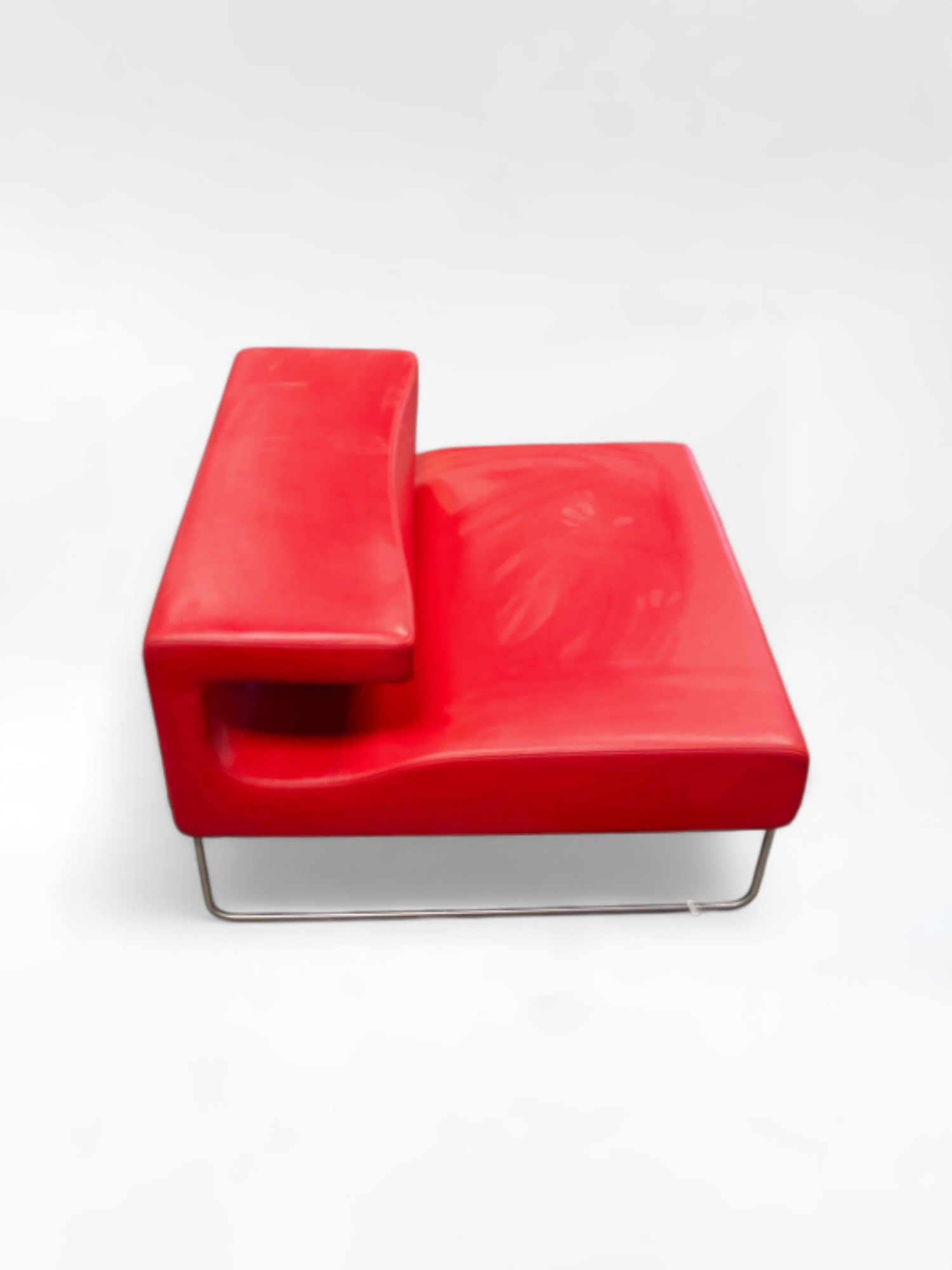 Vintage fauteuil met lage zitting in rood leer van Patricia Urquiola voor Moroso, 1999 - Tweedehands kwaliteit "Fauteuils en Banken" - Relieve Furniture