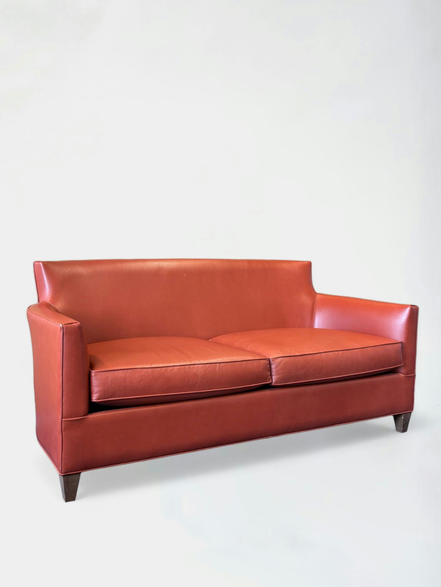 Red Leather Sofa with Streamlined Modern Design - Relieve Furniture