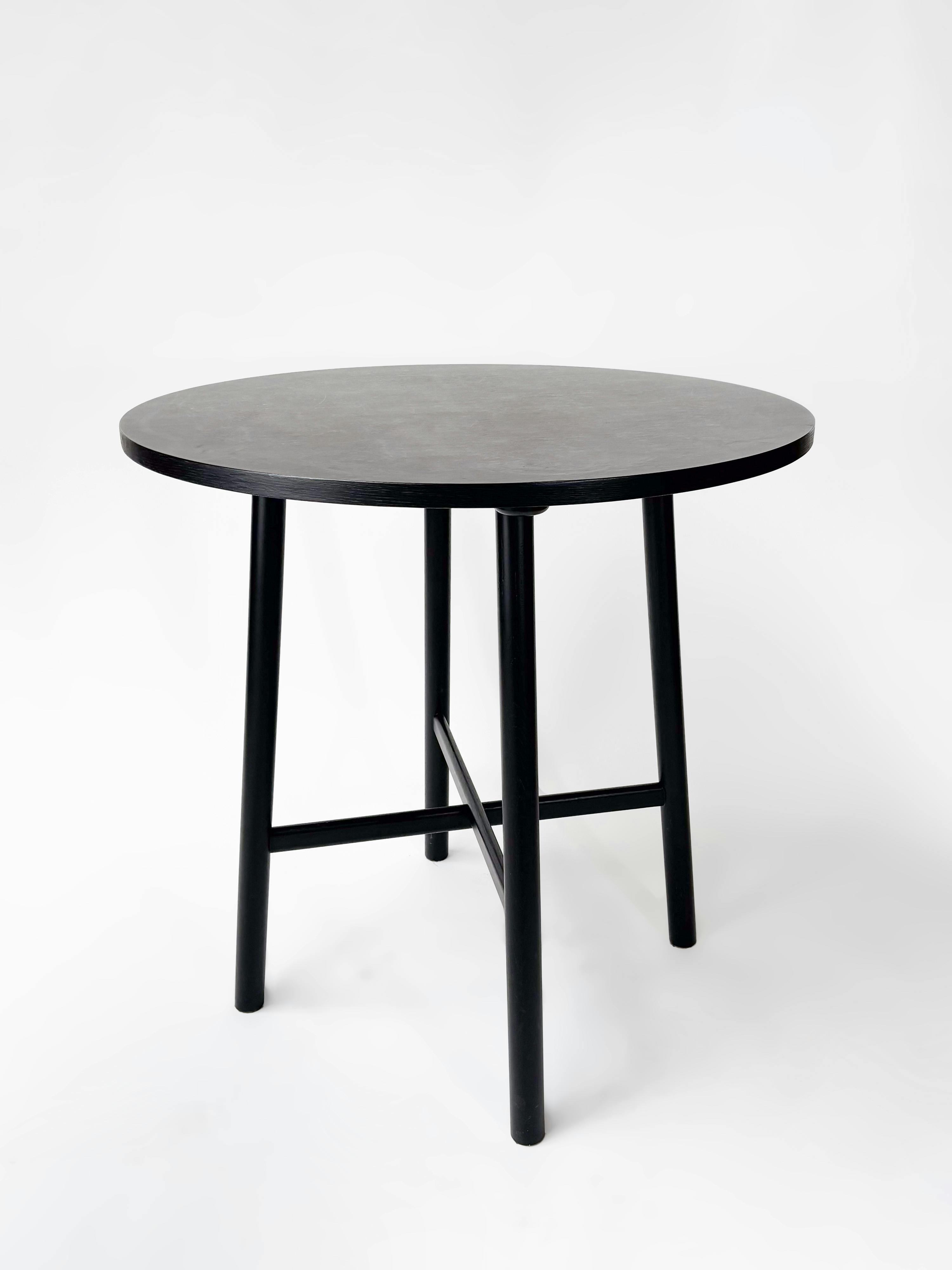CRUSO High Round Black Wooden Table - 90cm - Relieve Furniture