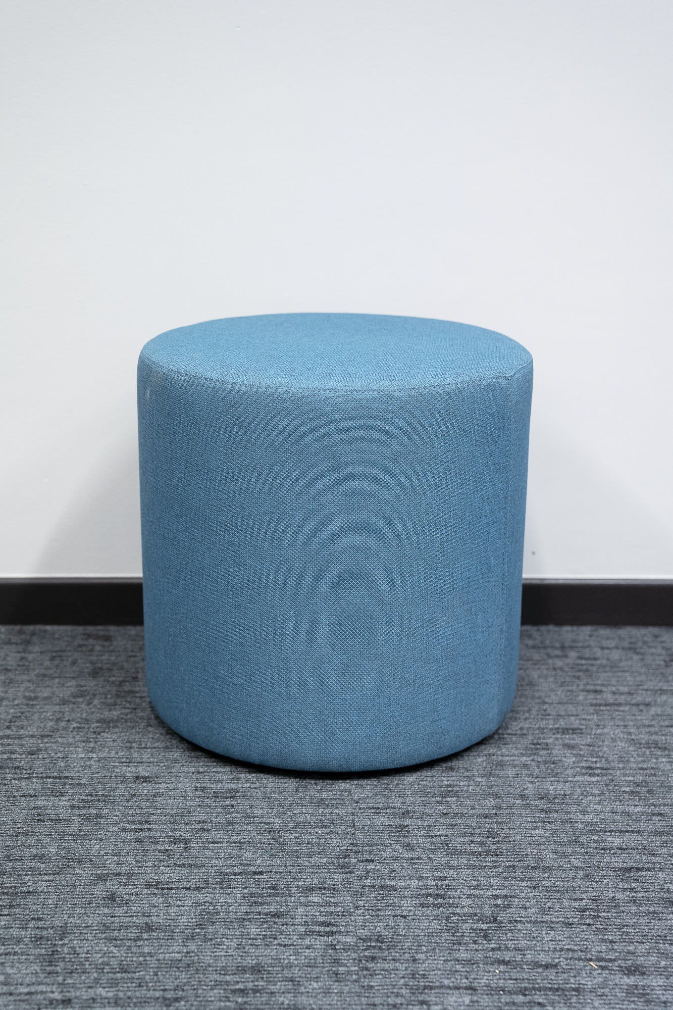 Pouf rond bleu-gris