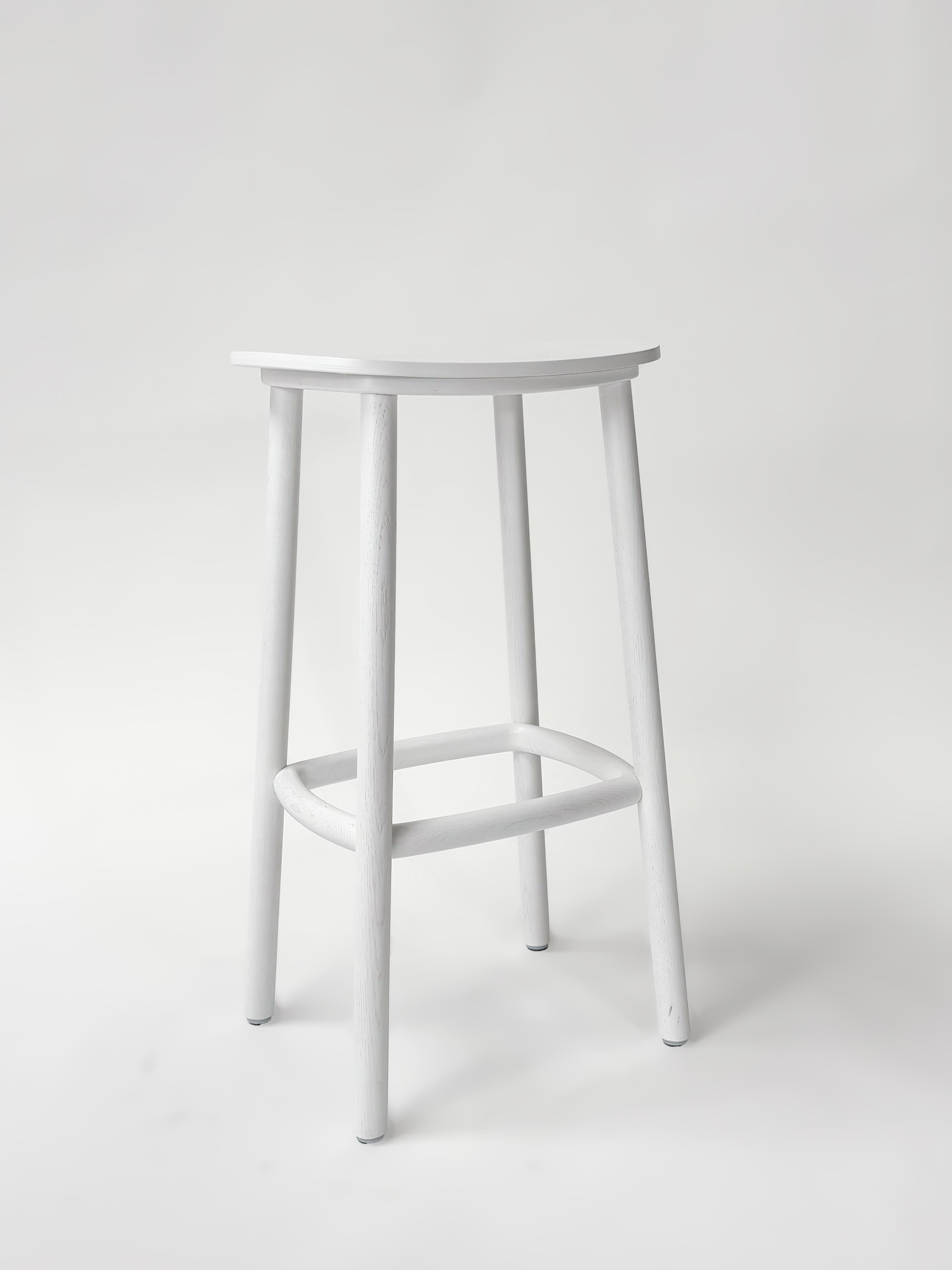 CRUSO White Wooden Stool - 75cm