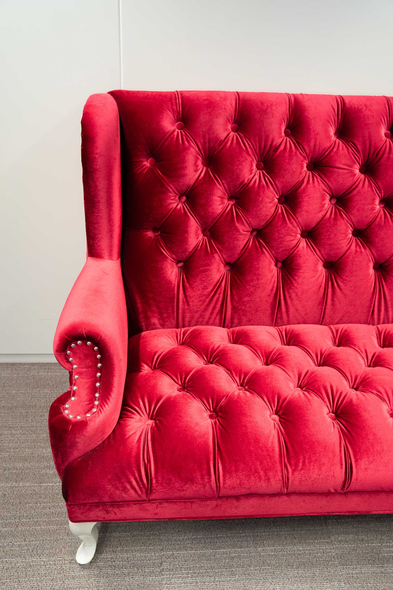 Kare Design rood fluwelen bank