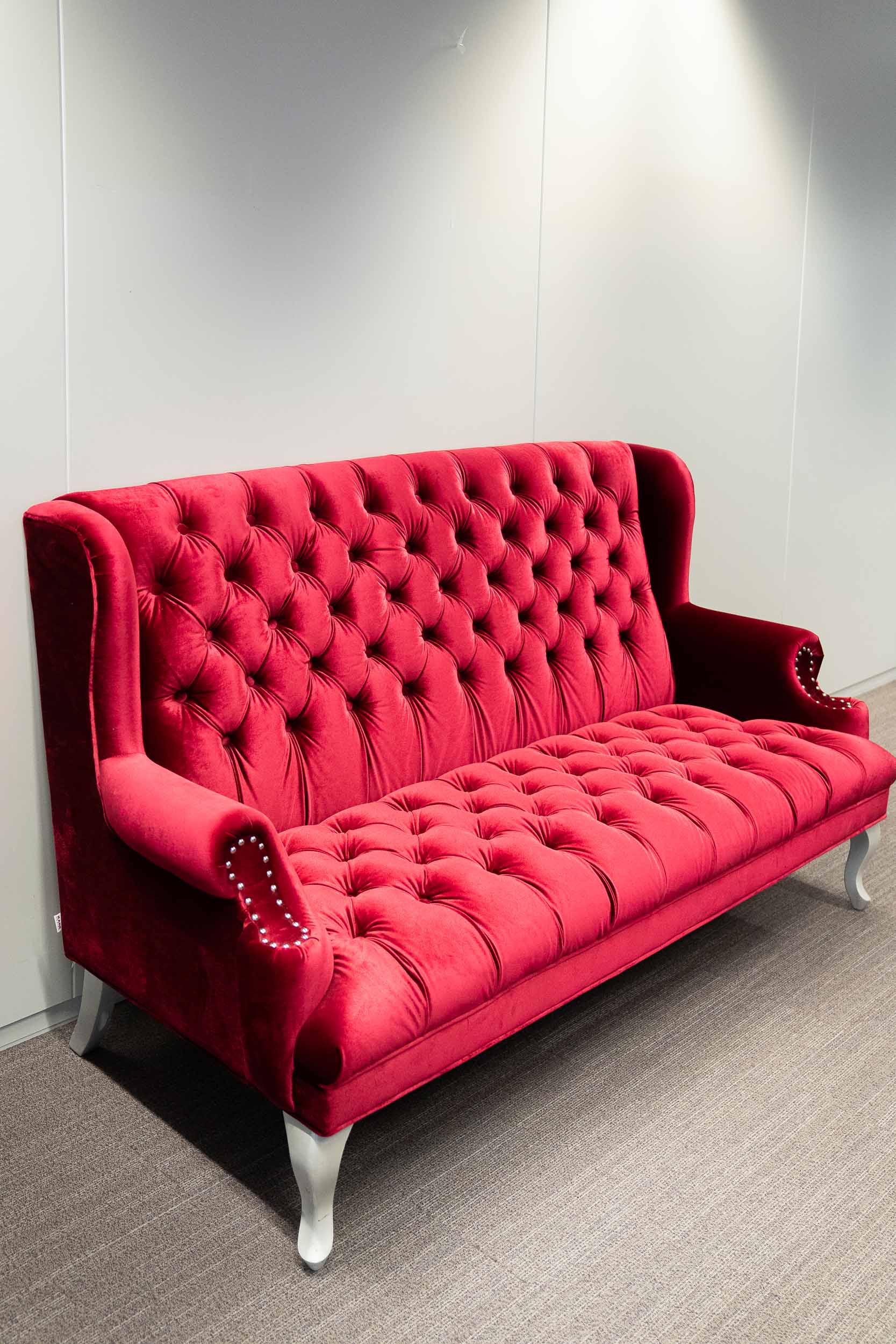 Kare Design rood fluwelen bank