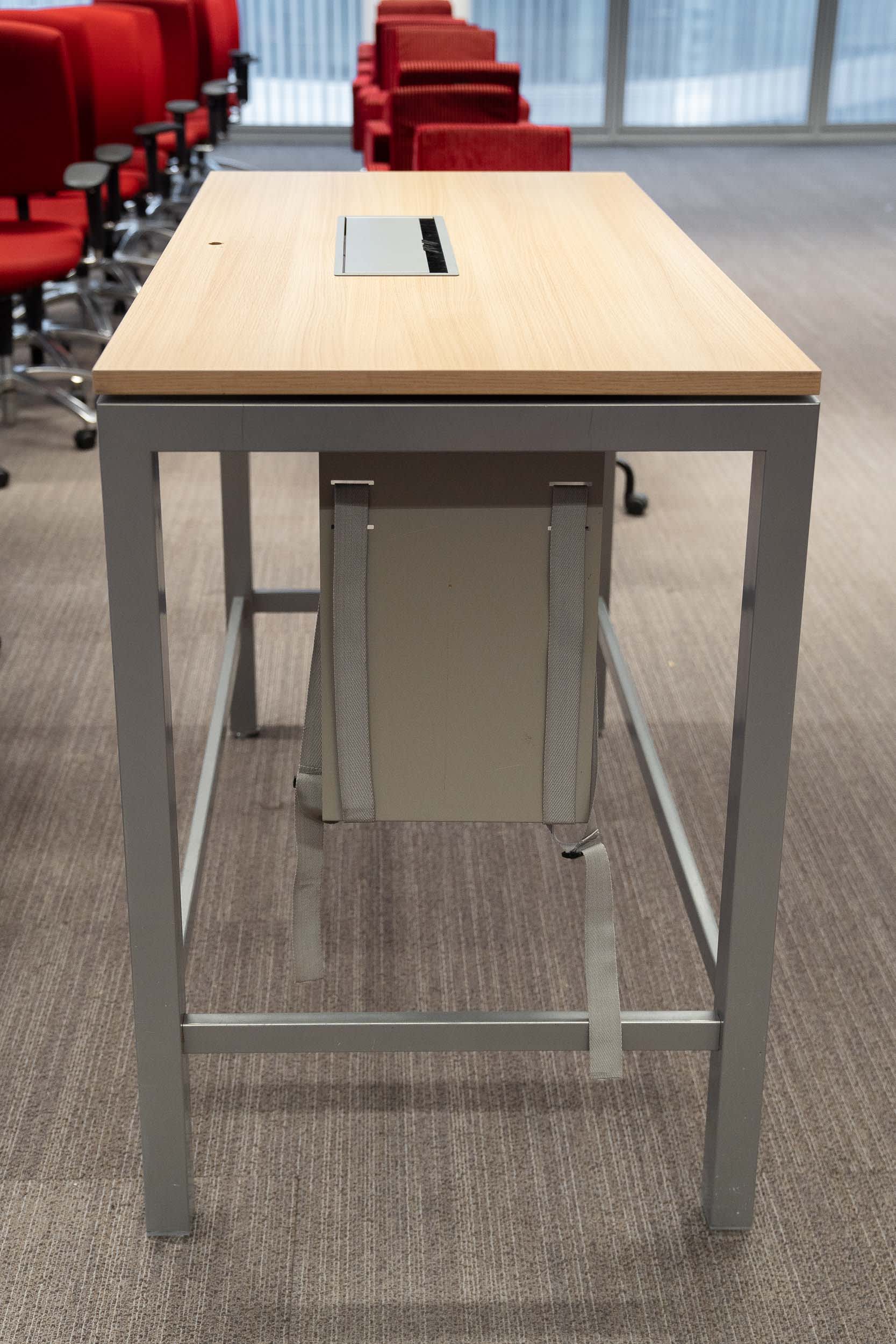 High table with top access and small hole