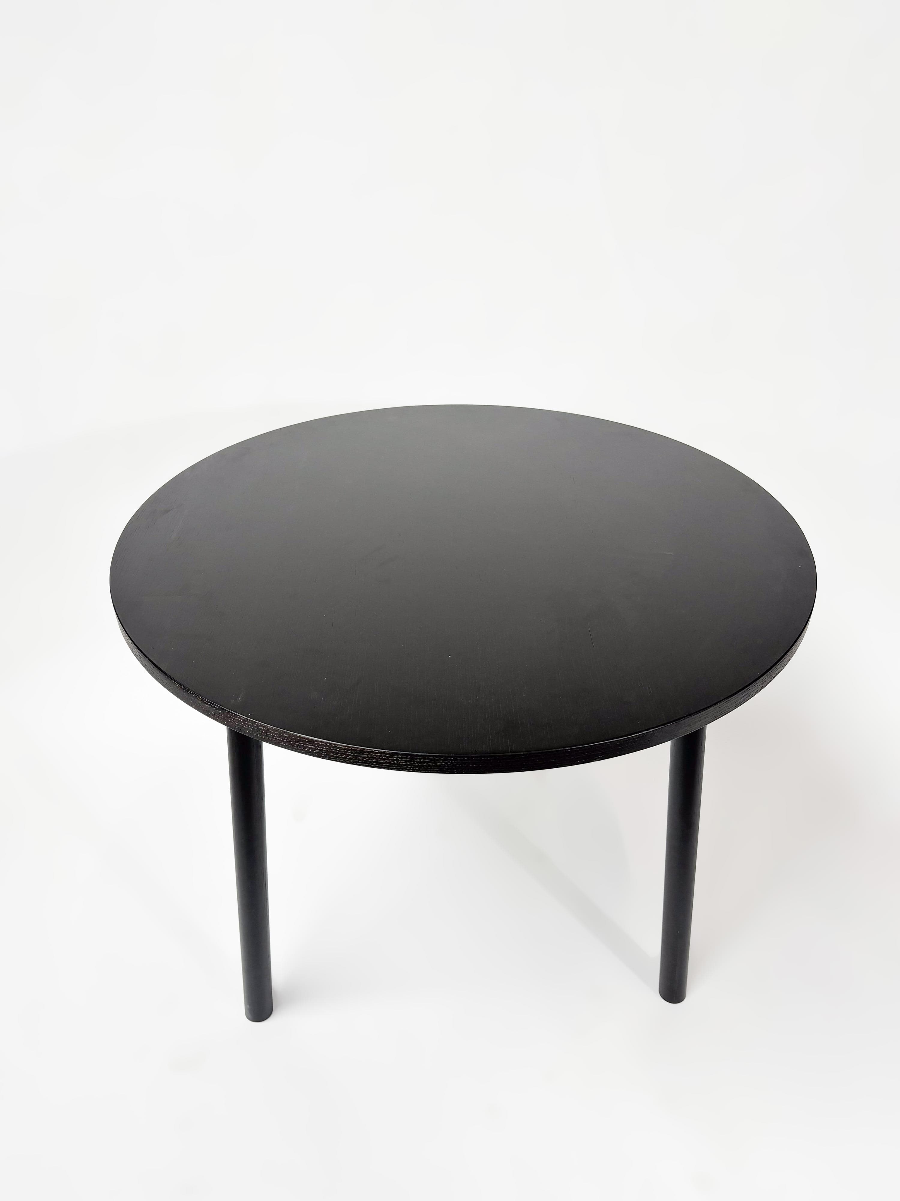 CRUSO 90cm Black Wooden Round Table