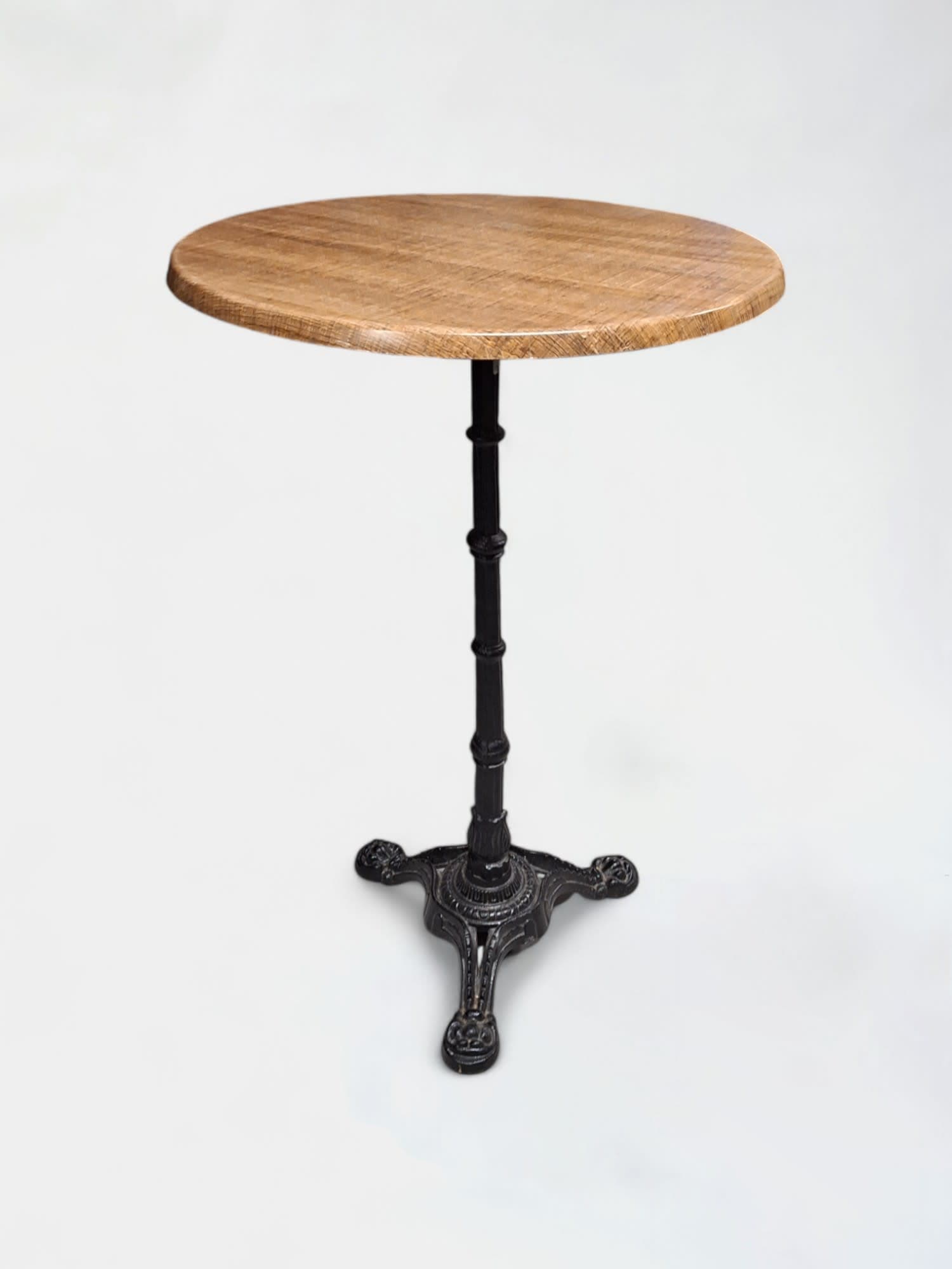 Table ronde haute en plastique avec pied noir