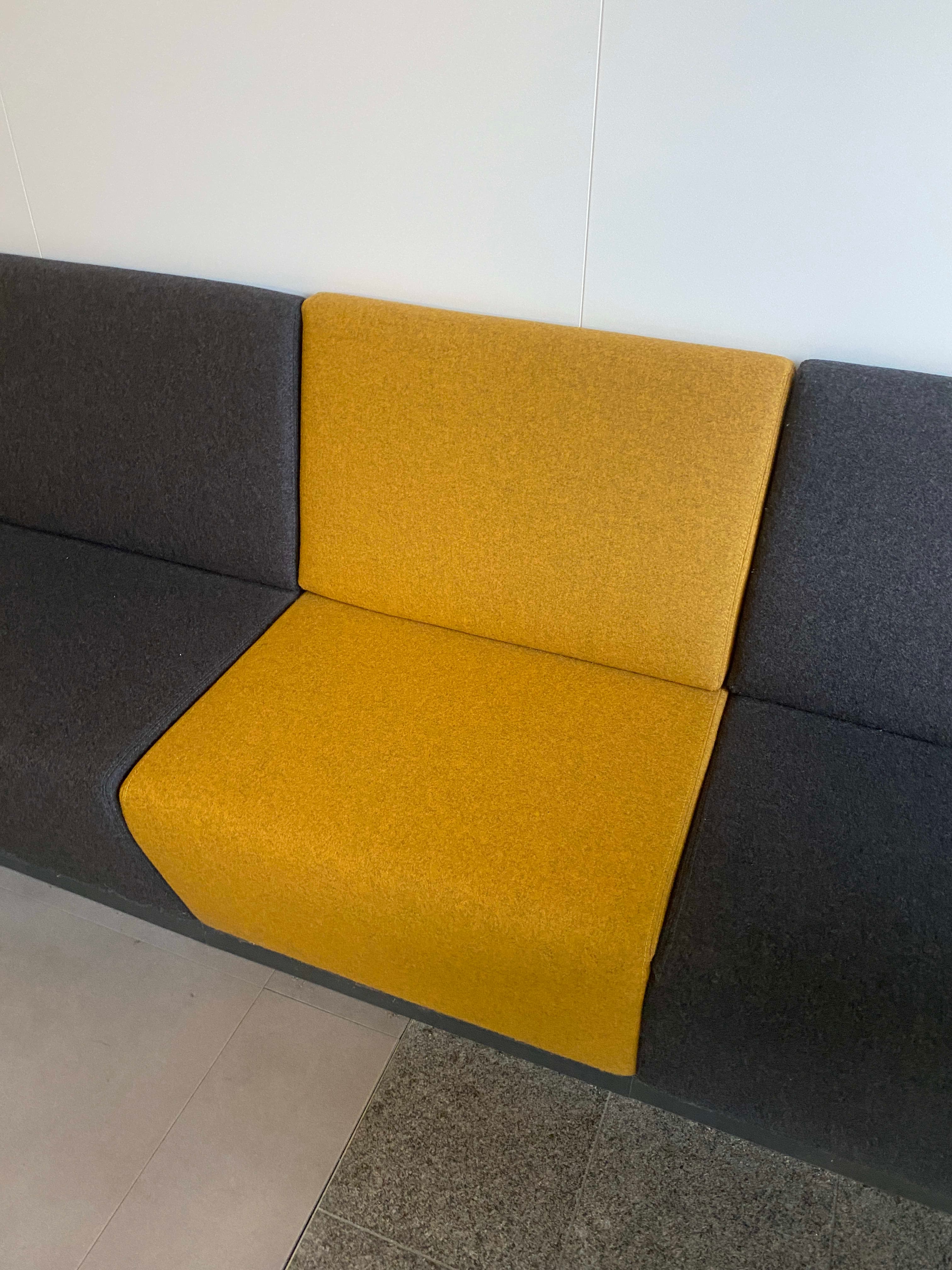 Banquette en tissu Nnof 67cm Mustard