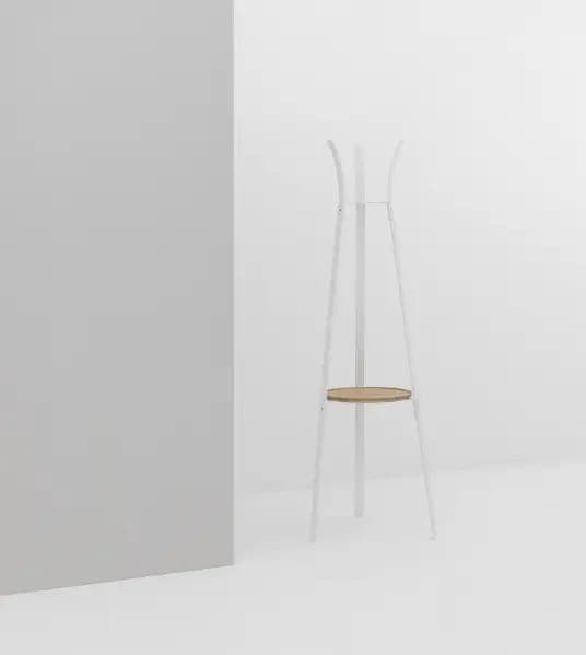 CRUSO White Metal Coat Stand with key holder