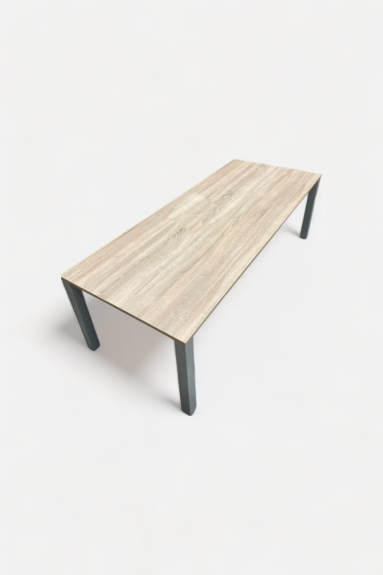 PAMI 180cm Natural Wooden Desk with grey legs