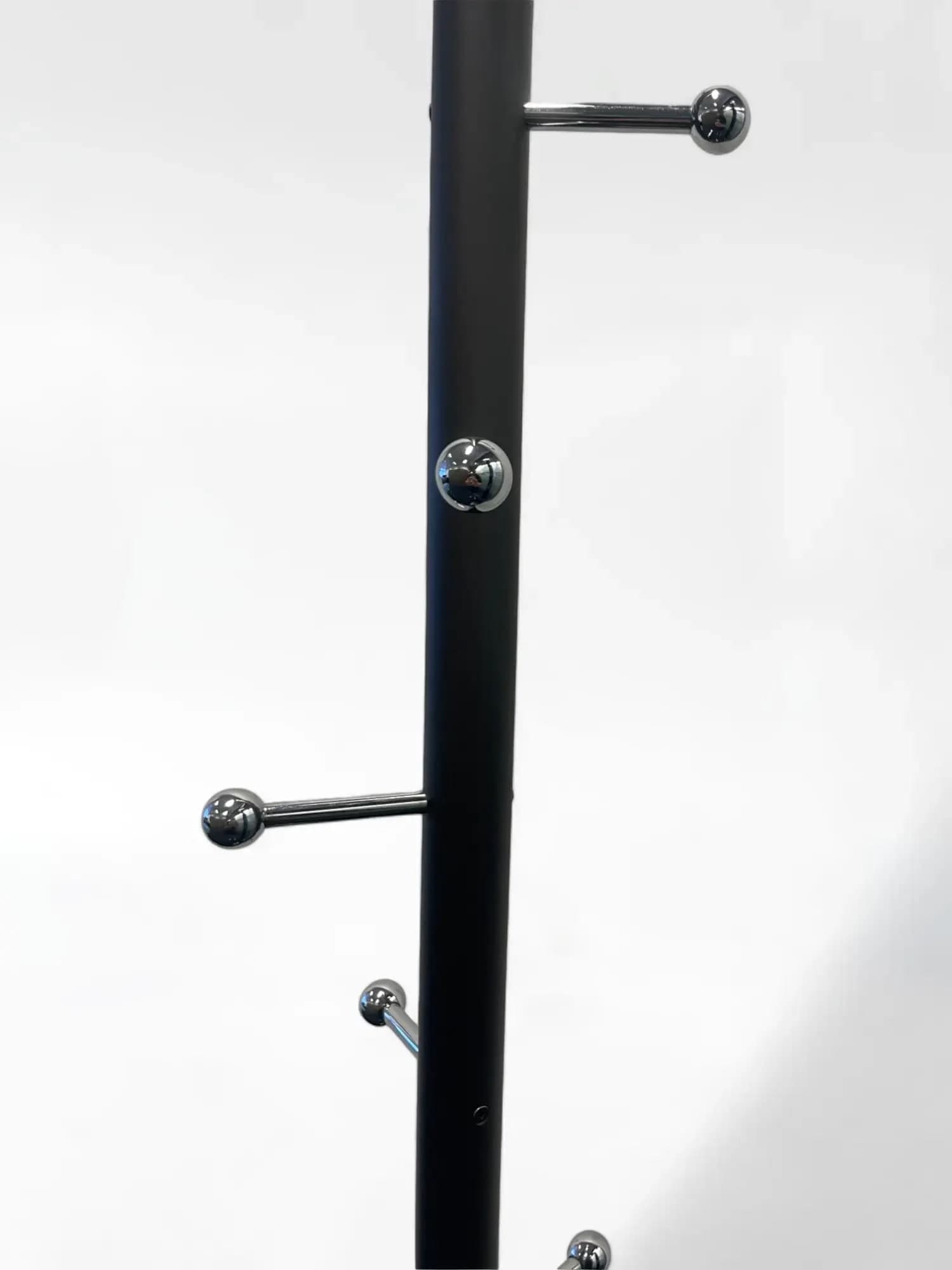 Mobless 114 Mirac Black Metal Coat Rack with Round Base B