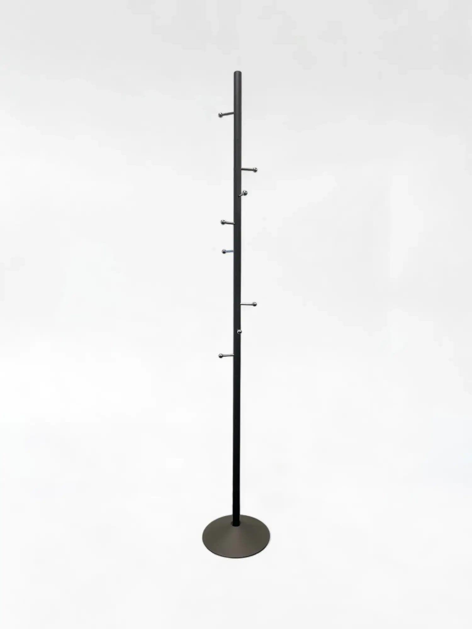 Mobless 114 Mirac Black Metal Coat Rack with Round Base B