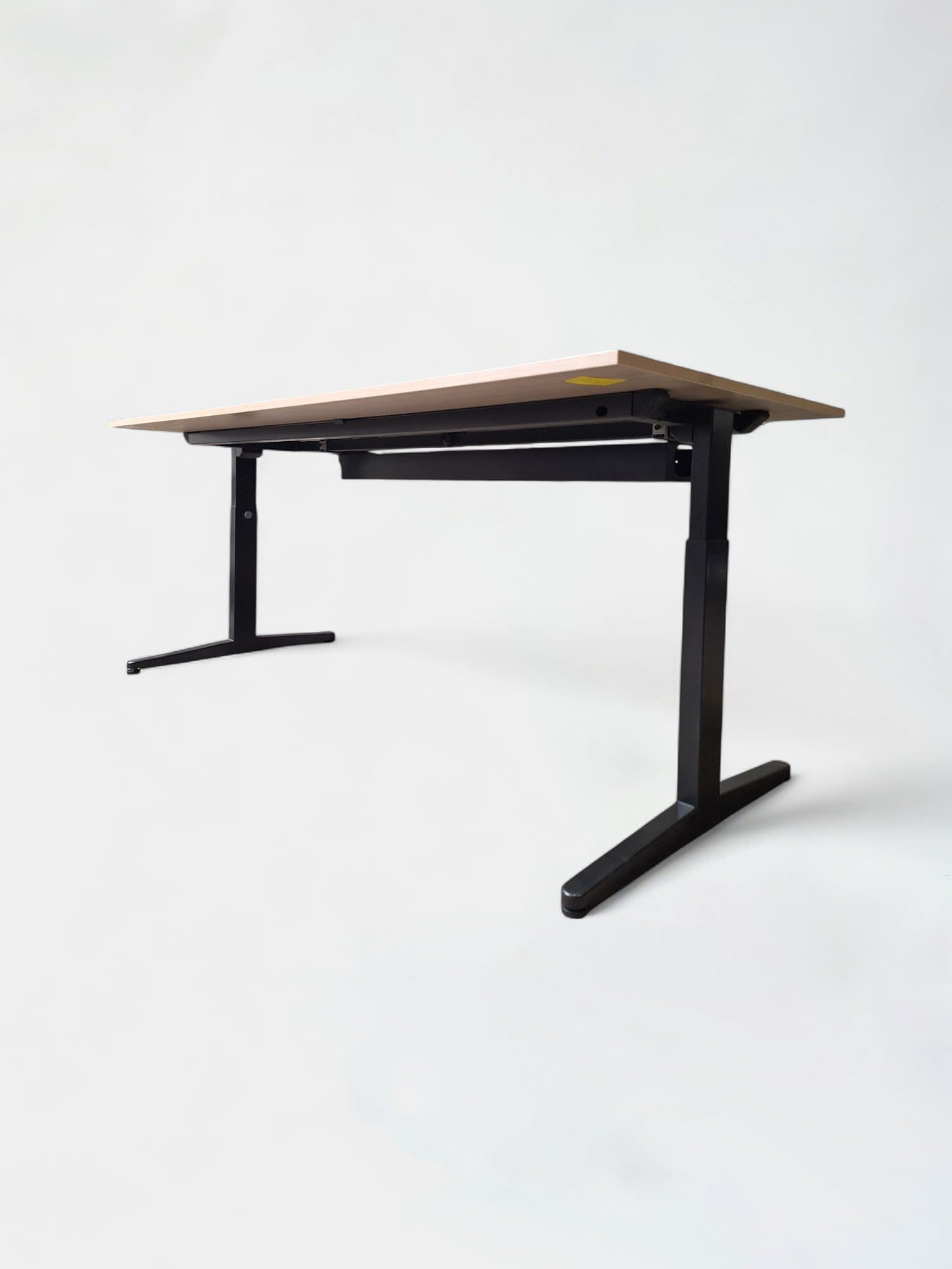 180cm Ahrend beige laminaat houten bureau met zwarte poten