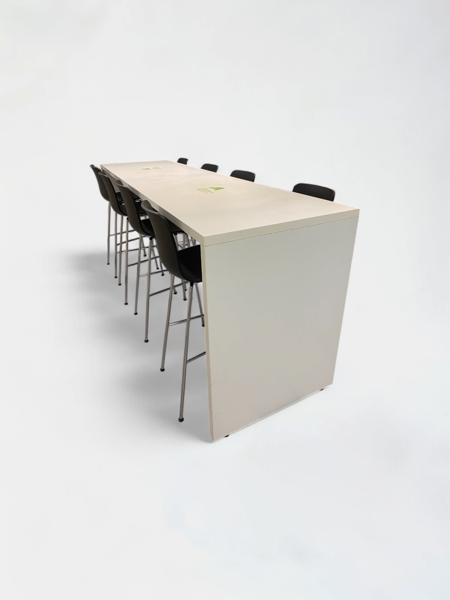 Table haute 300cm blanche