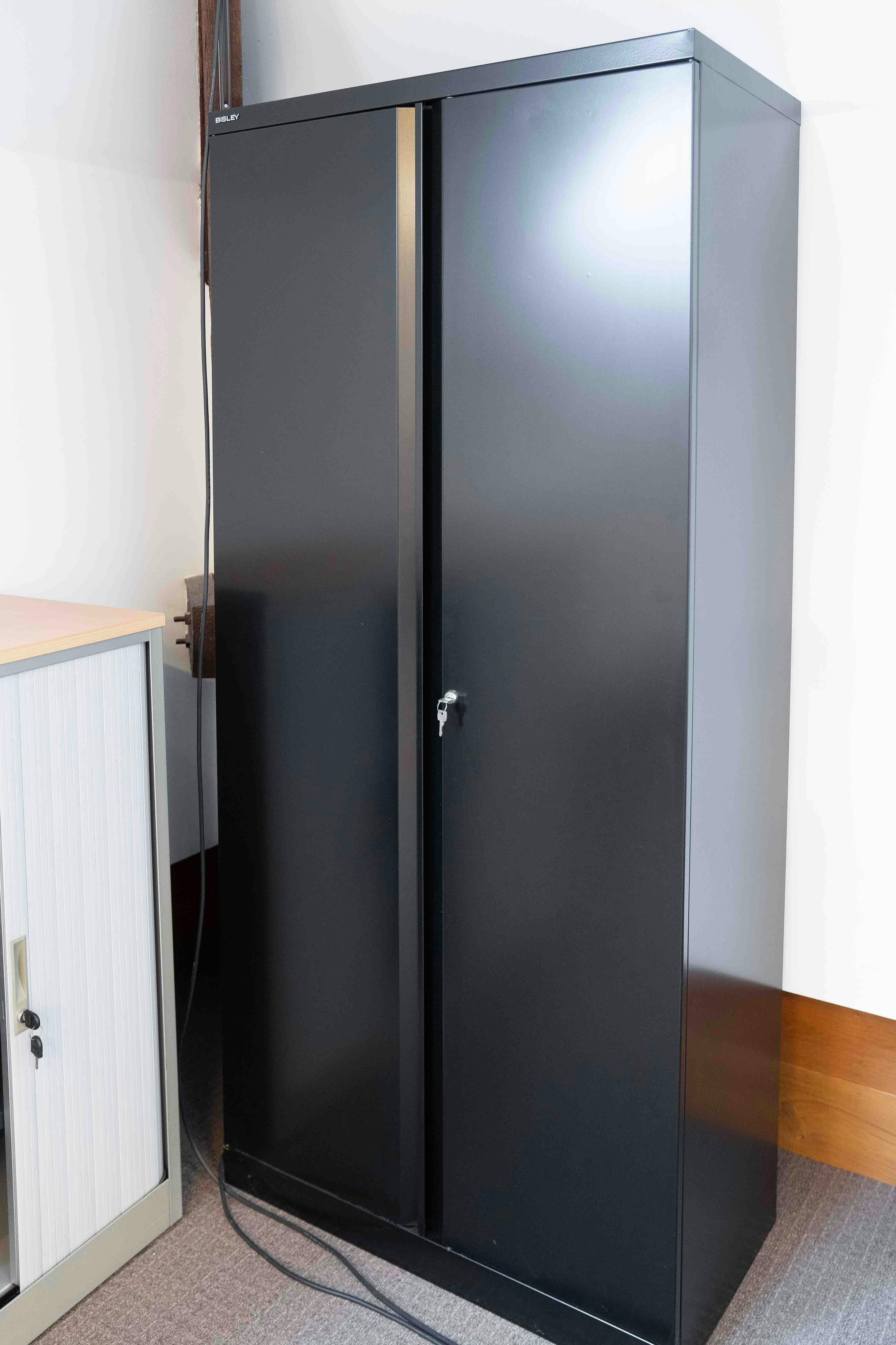 Bisley black cupboard storage - Relieve Furniture