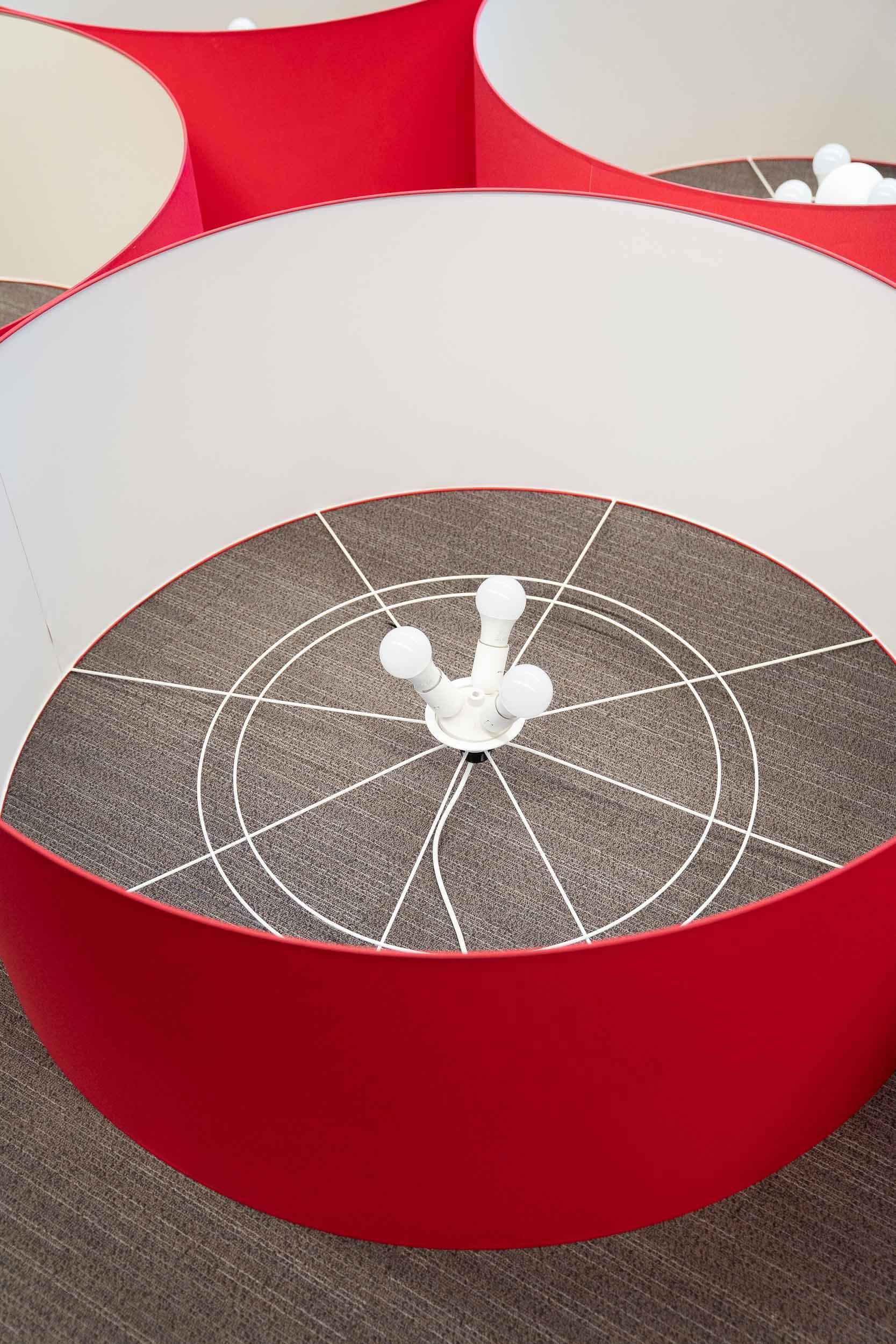 Ceiling red lamp 120cm