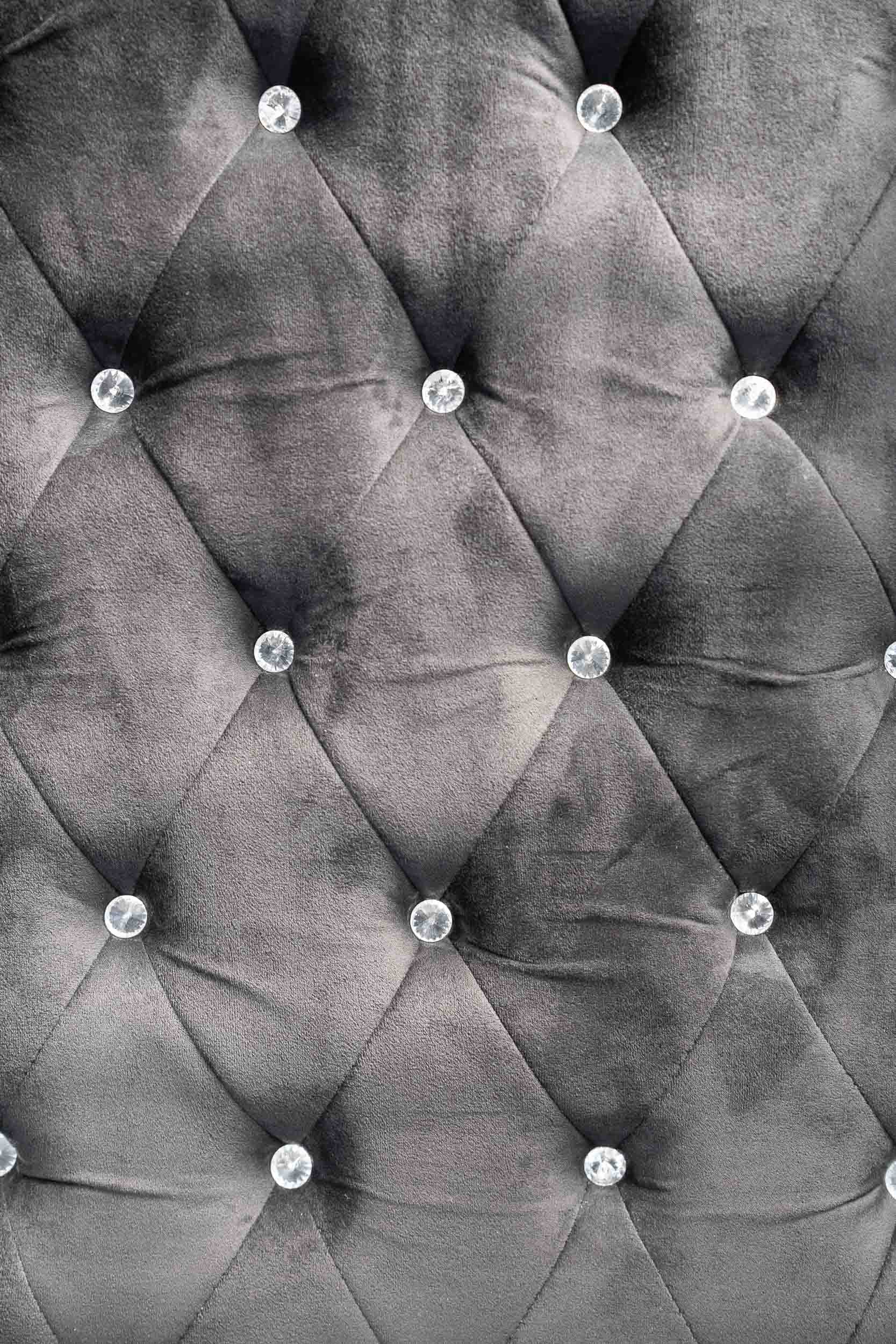 Kare Design Zwarte fauteuil met hoge rugleuning en diamanten knopen