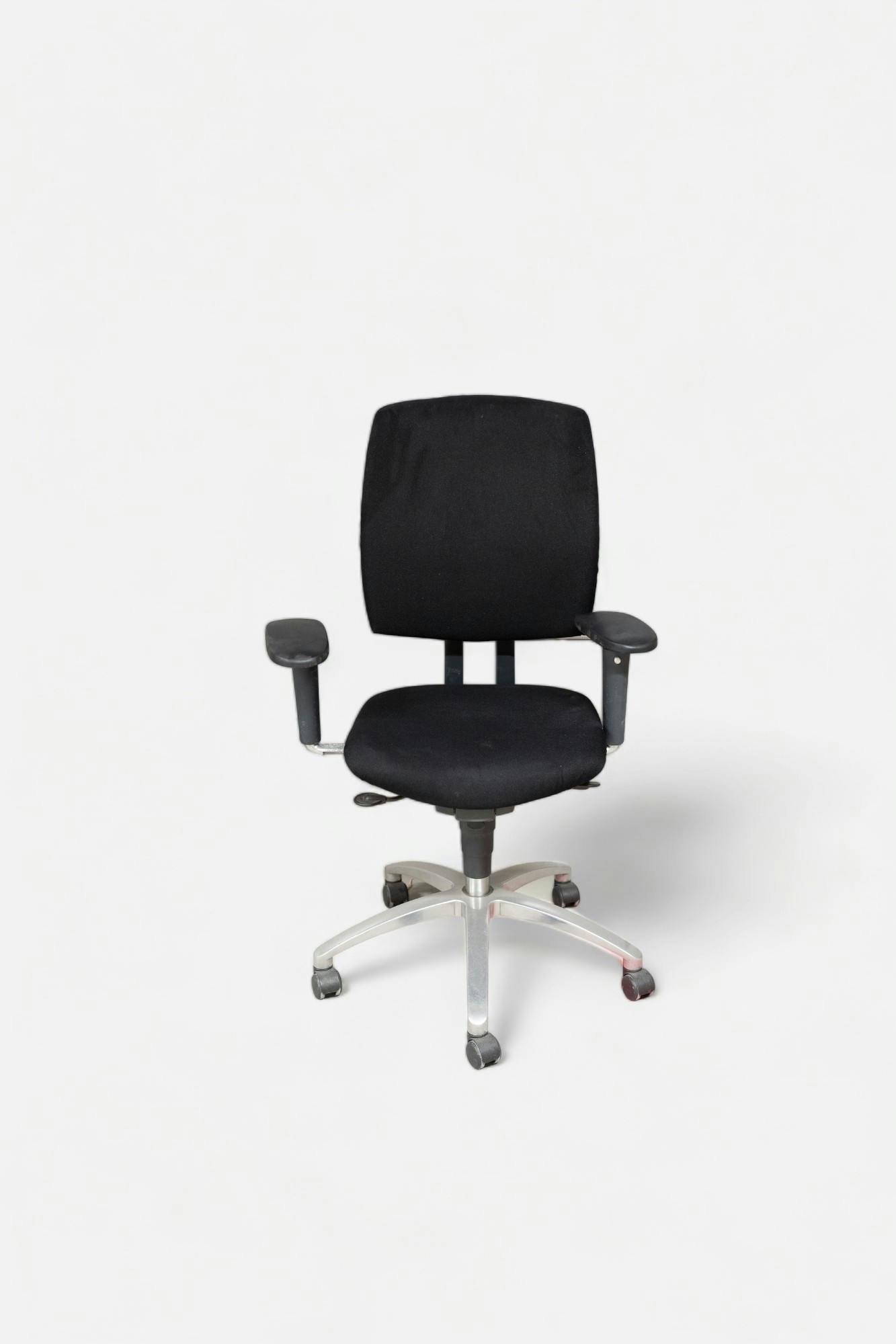Drabert Chaise de bureau noire sur pieds gris - Relieve Furniture