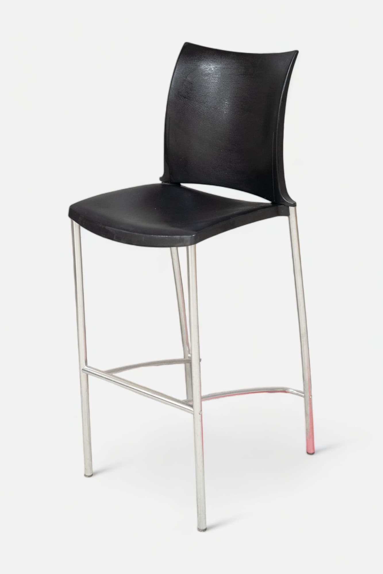Kusch+Co High chair black and chromed frame and footrest