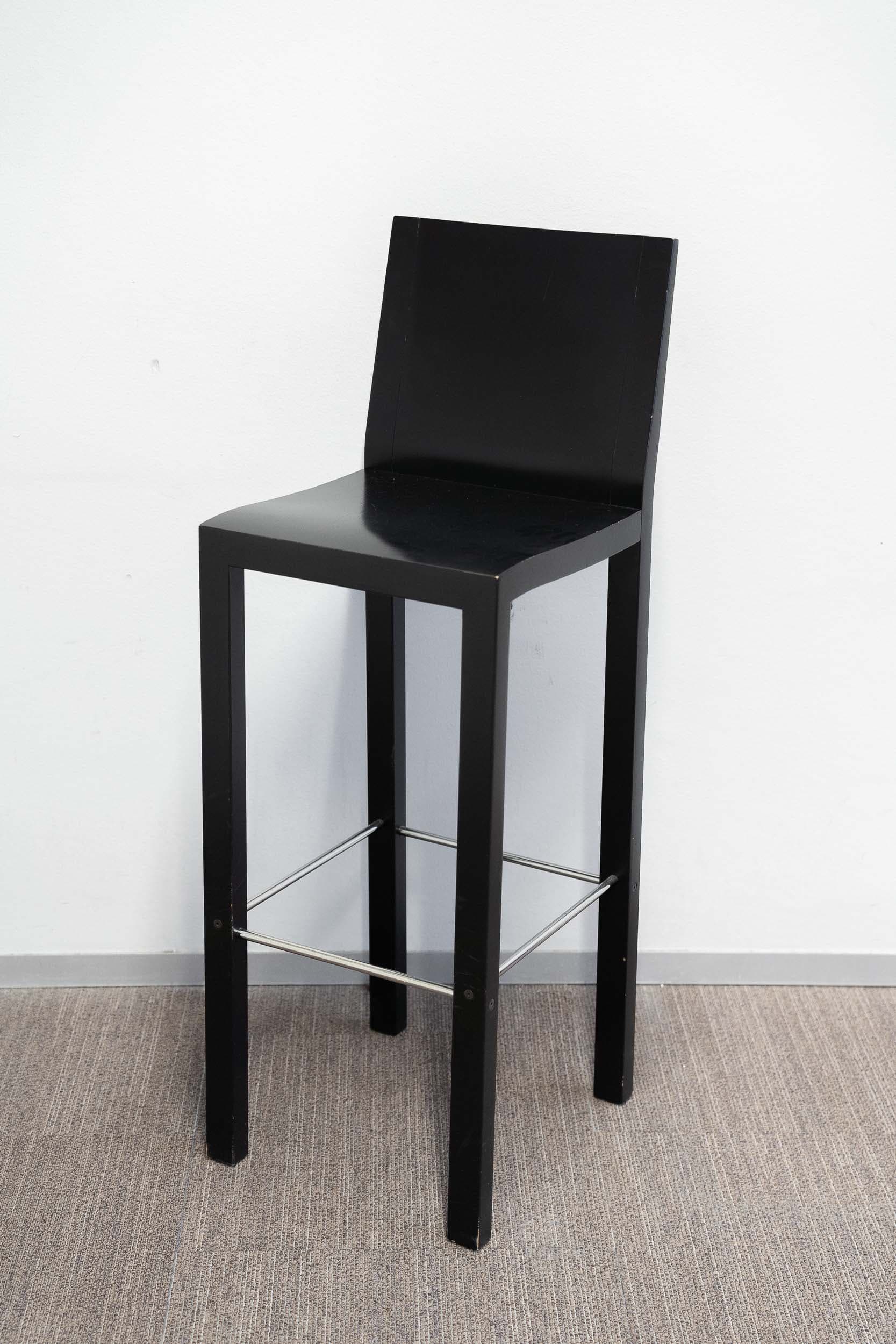 Dietiker black wooden high chairs with footrest