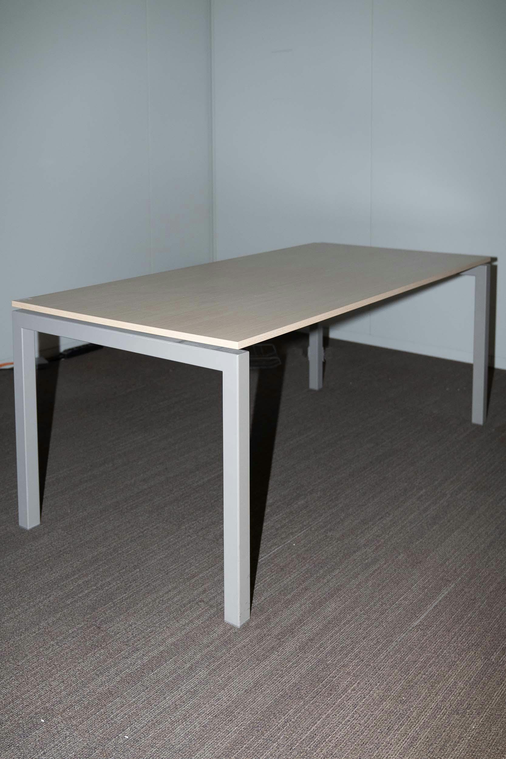 180cm Light wood top desk on grey squared legs - Relieve Furniture