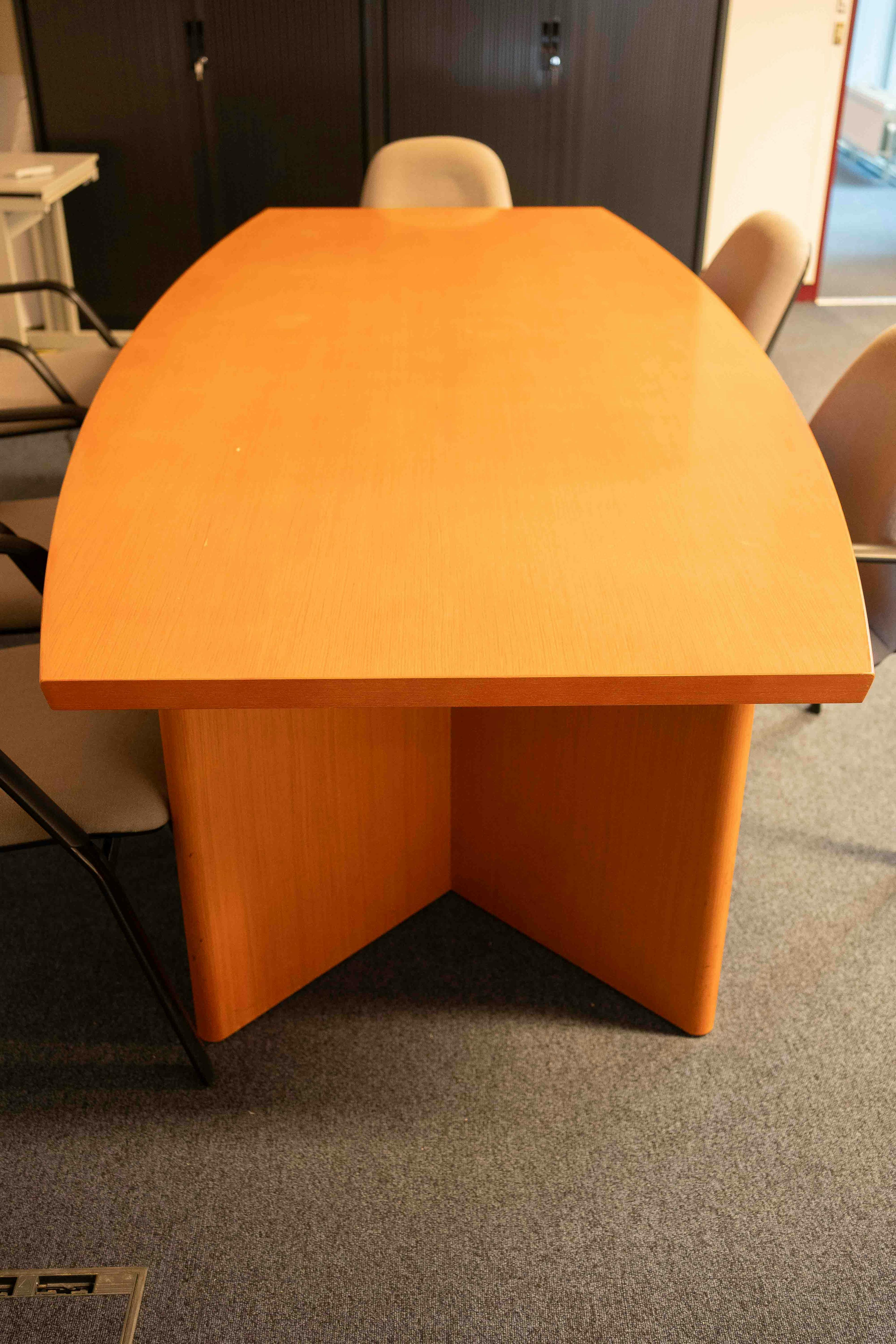 Large 250cm orange wood vintage meeting table - Relieve Furniture
