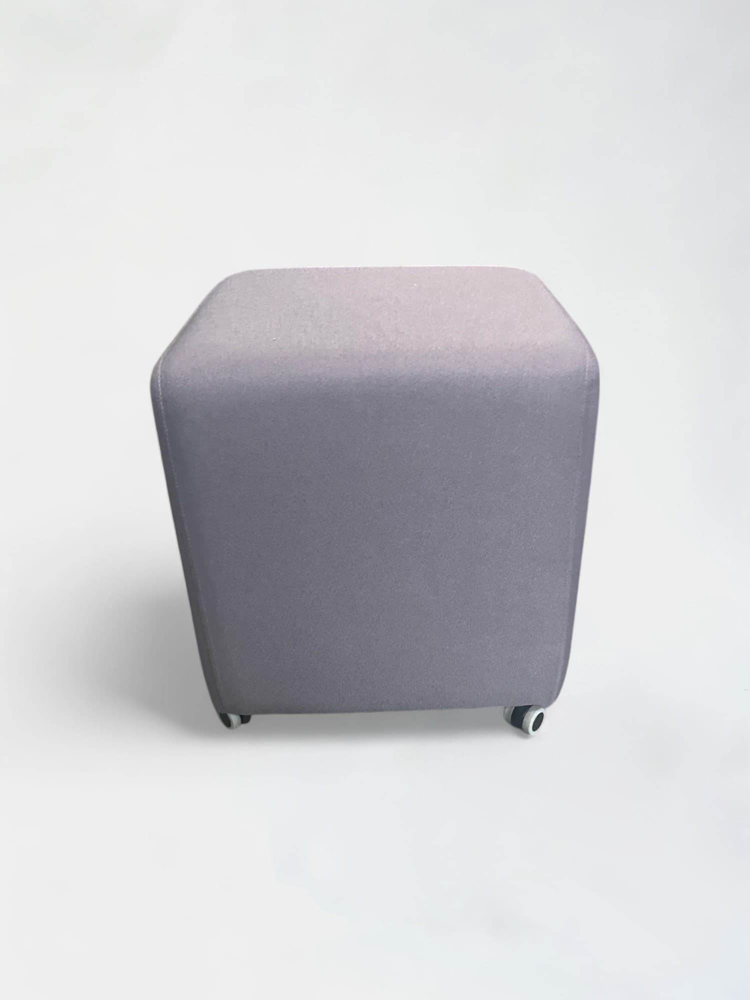 Grey pouf on wheels