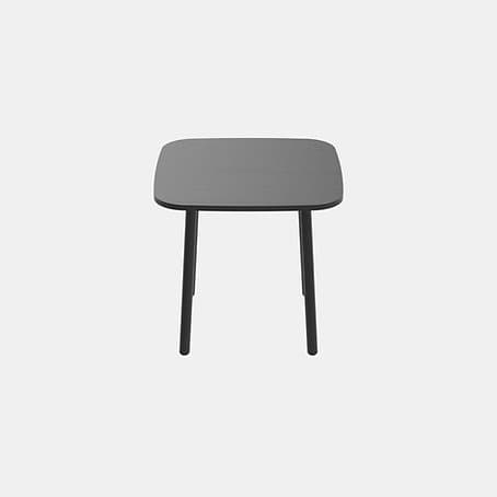 CRUSO Table carrée en bois noir 80cm