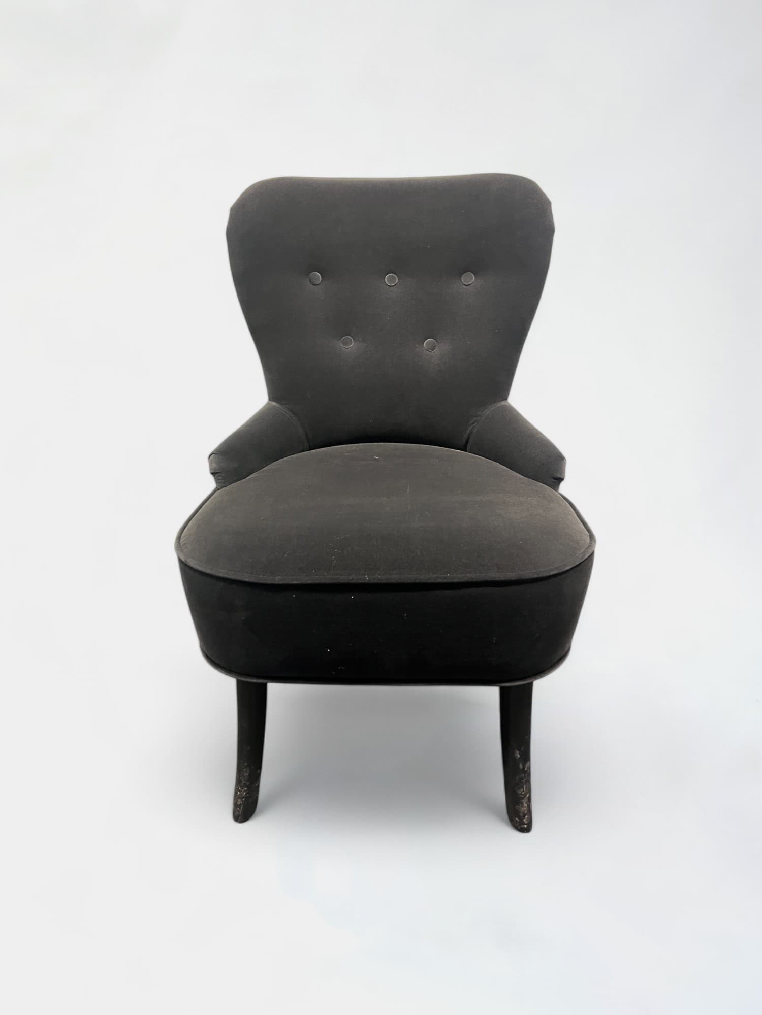 Chaise en velours bleu foncé/gris