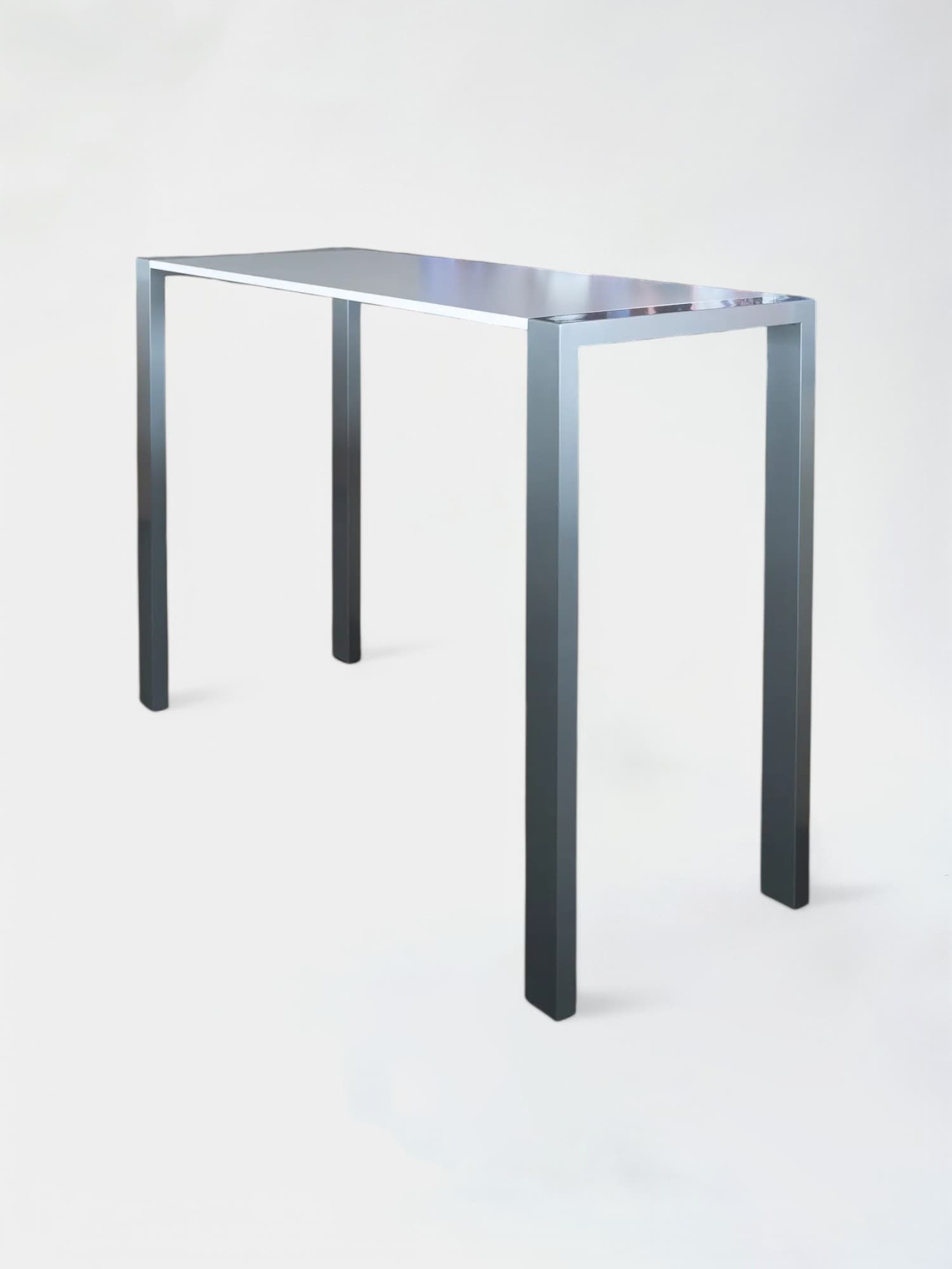 White high table with aluminum sides