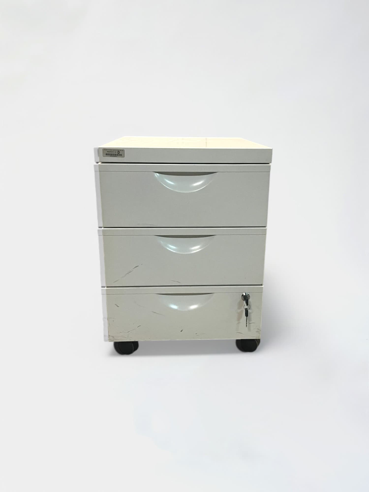 Bloc-tiroirs blanc avec clé