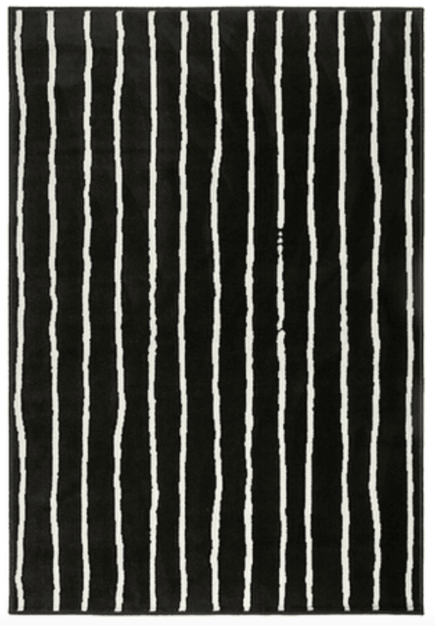 IKEA Carpet with black and white lines