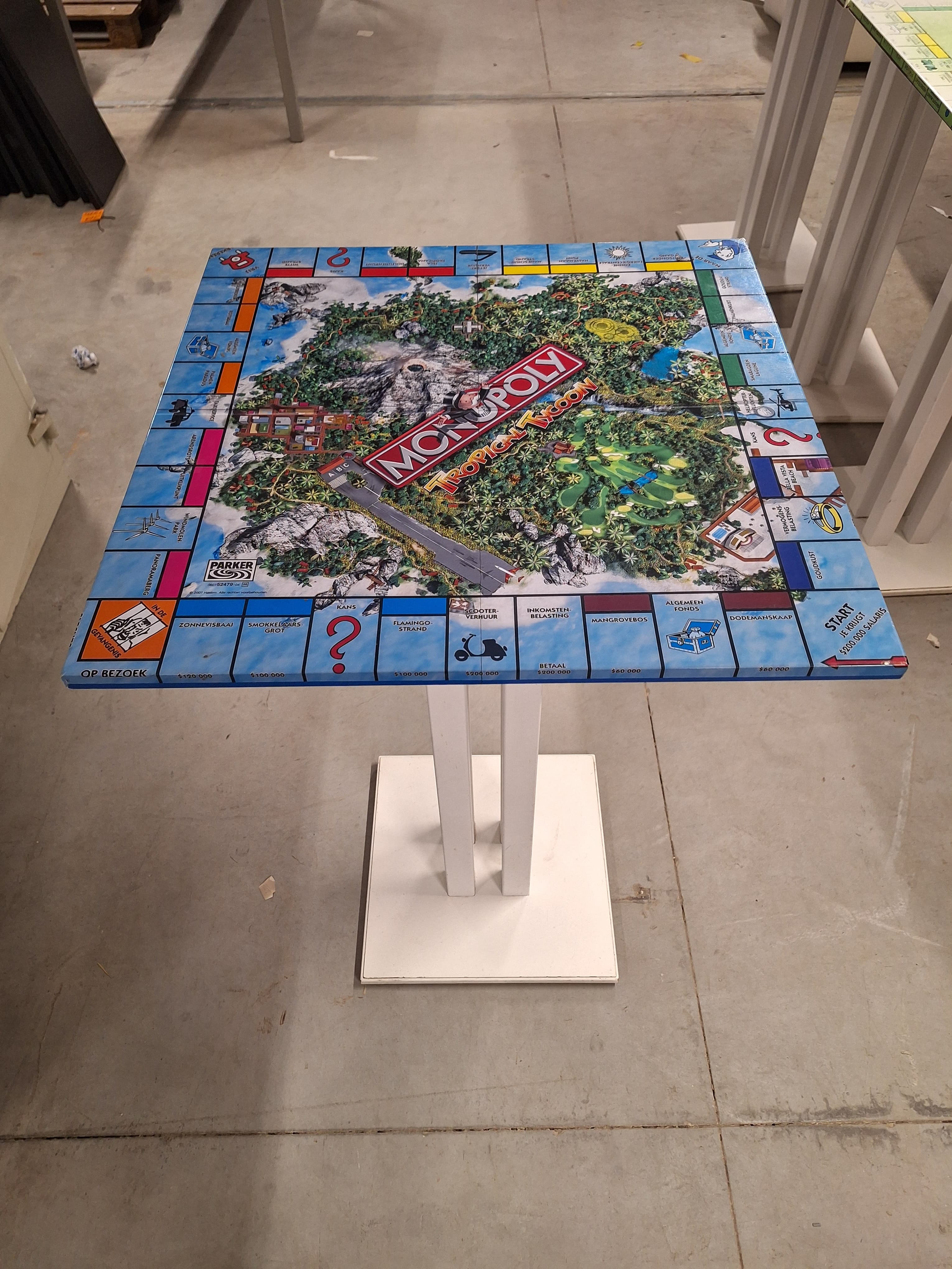 Monopoly blue high vintage table