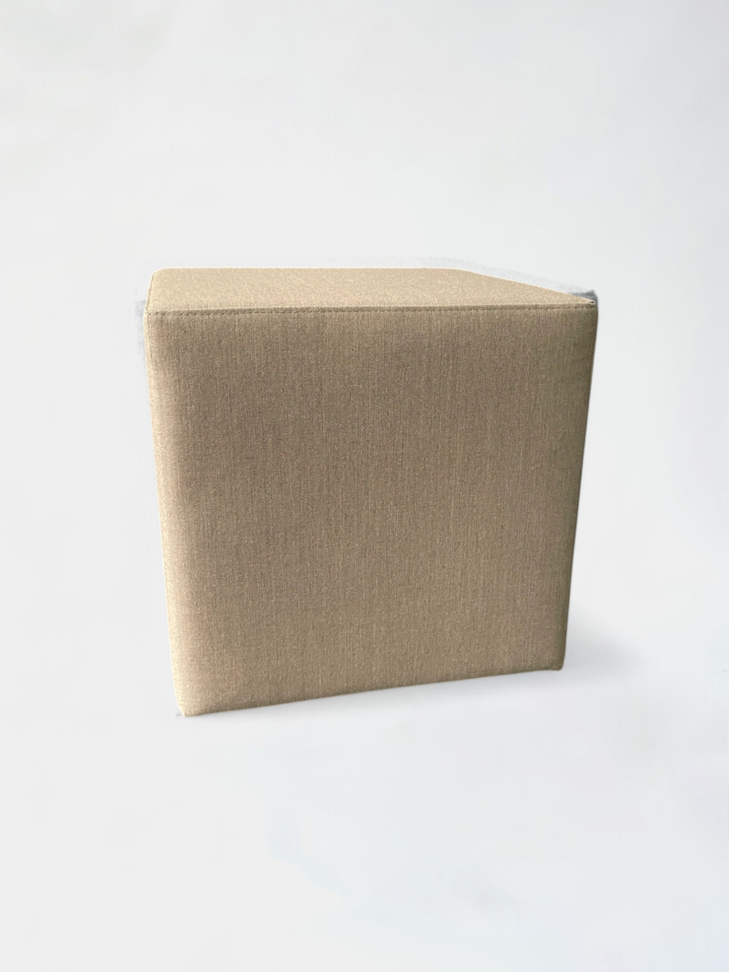 Beige square pouffe