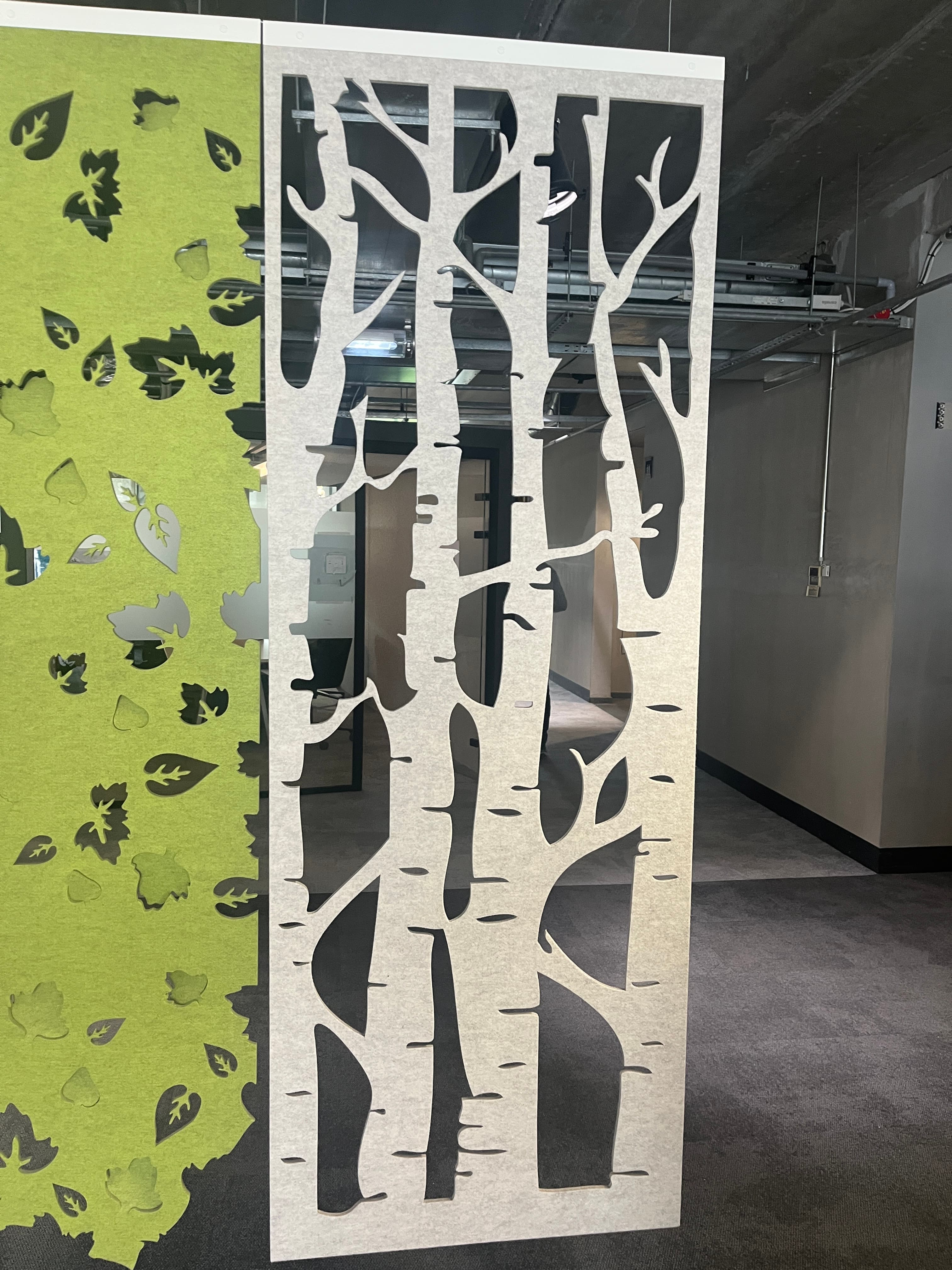 Paravent gris suspendu (différents modèles)