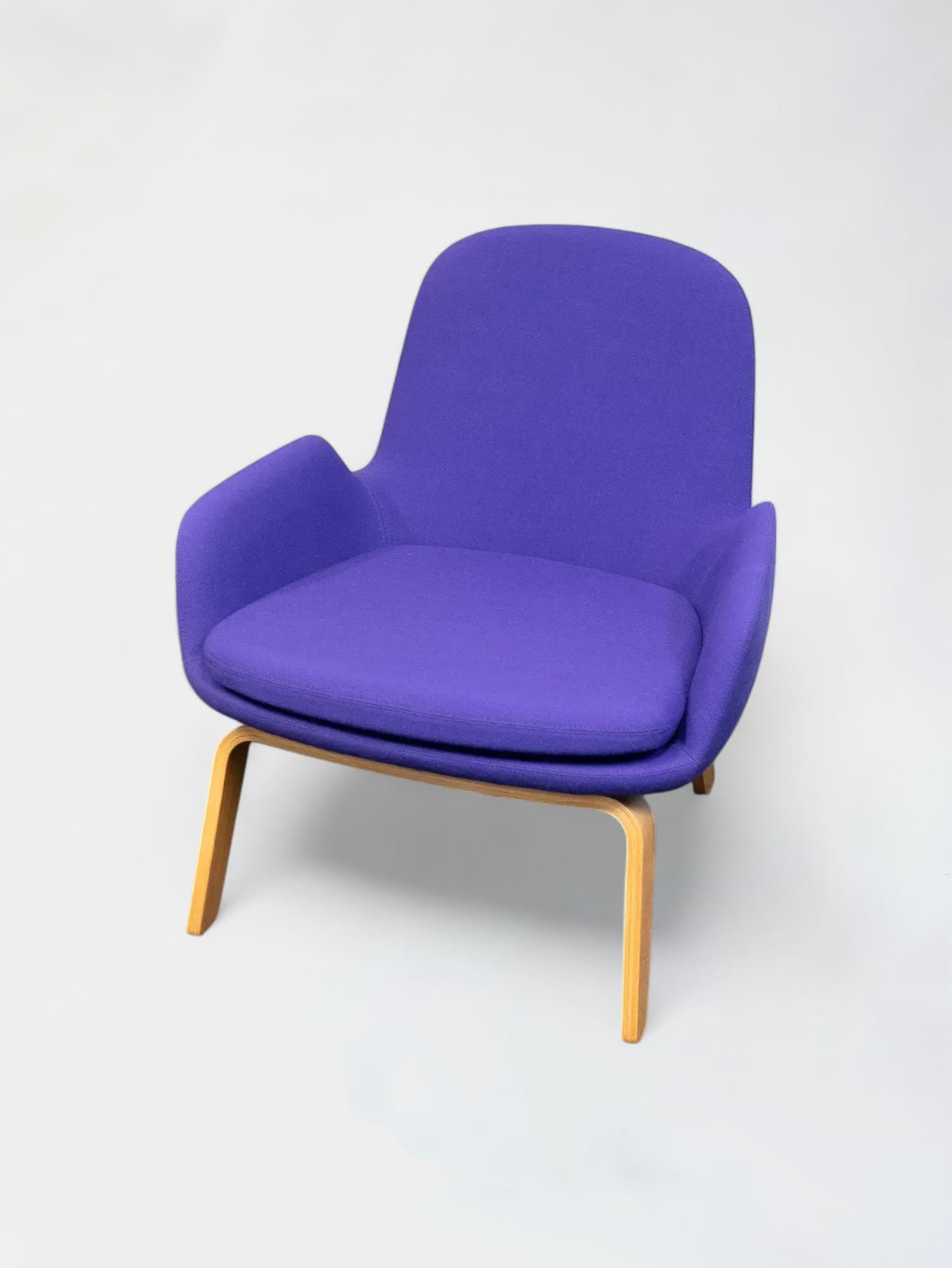 Main Line NORMANN purple low Armchair on Oak legs