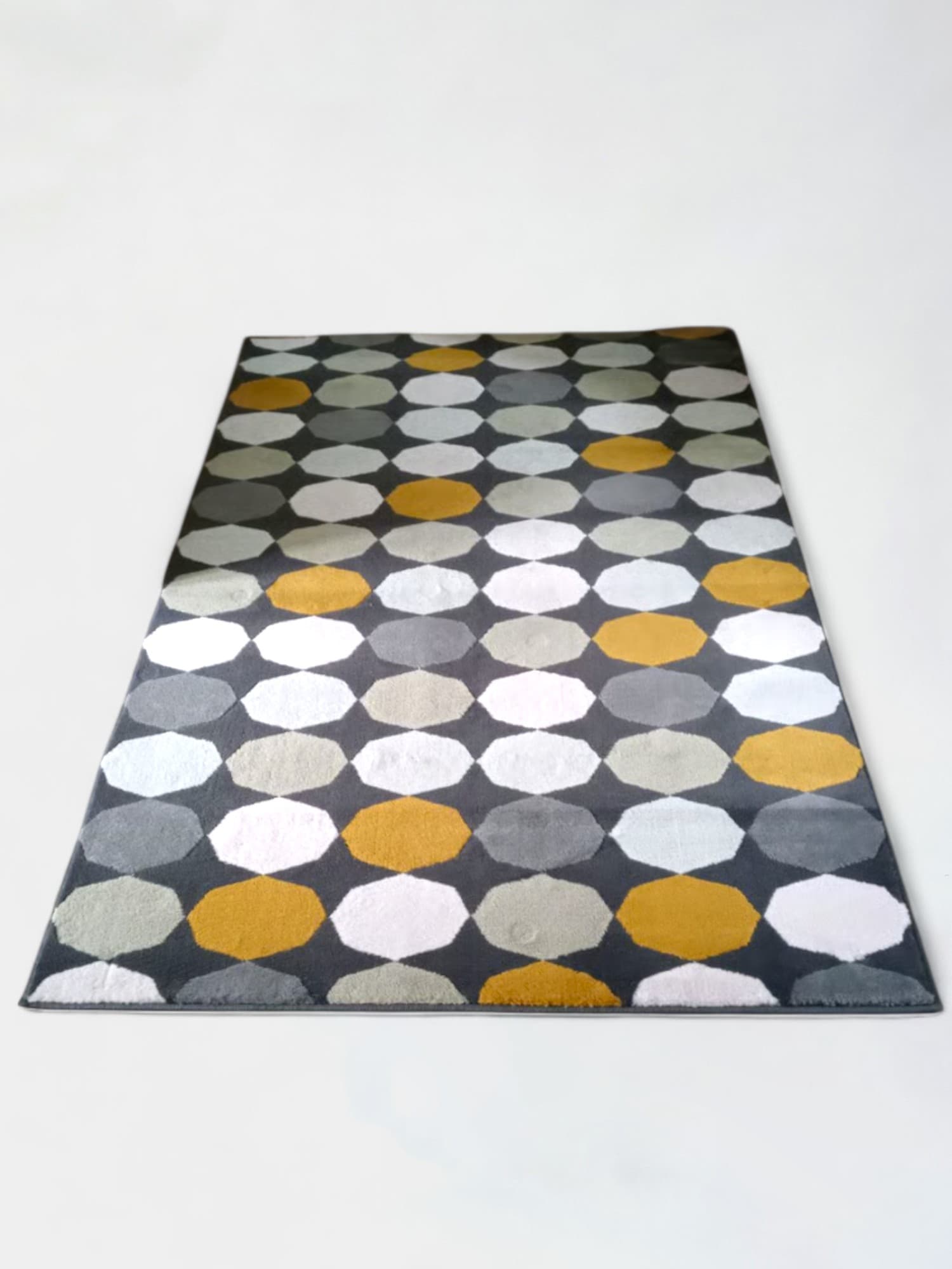 Ikea carpet grey and mustard