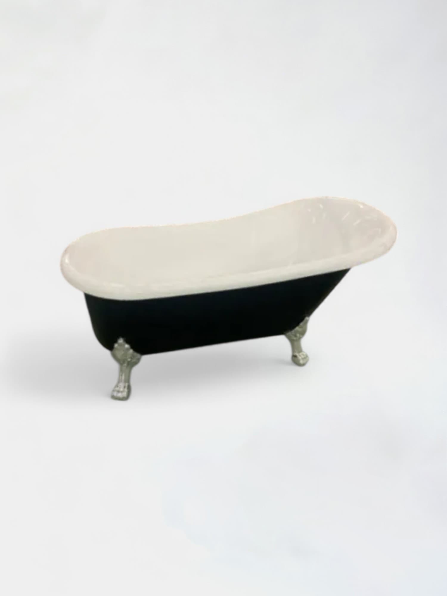 Black and white bathtub