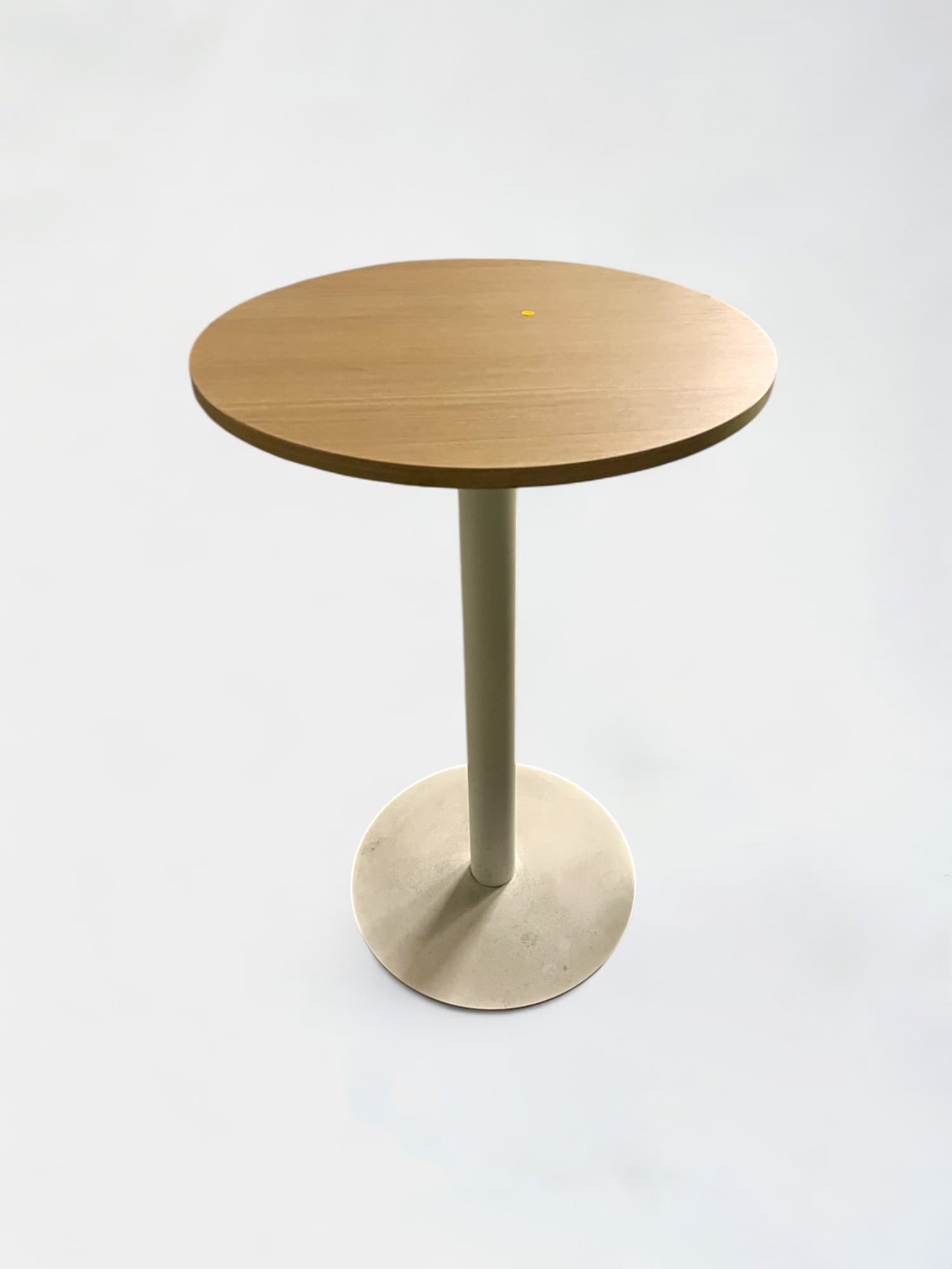 Light Wooden Round high table with white leg