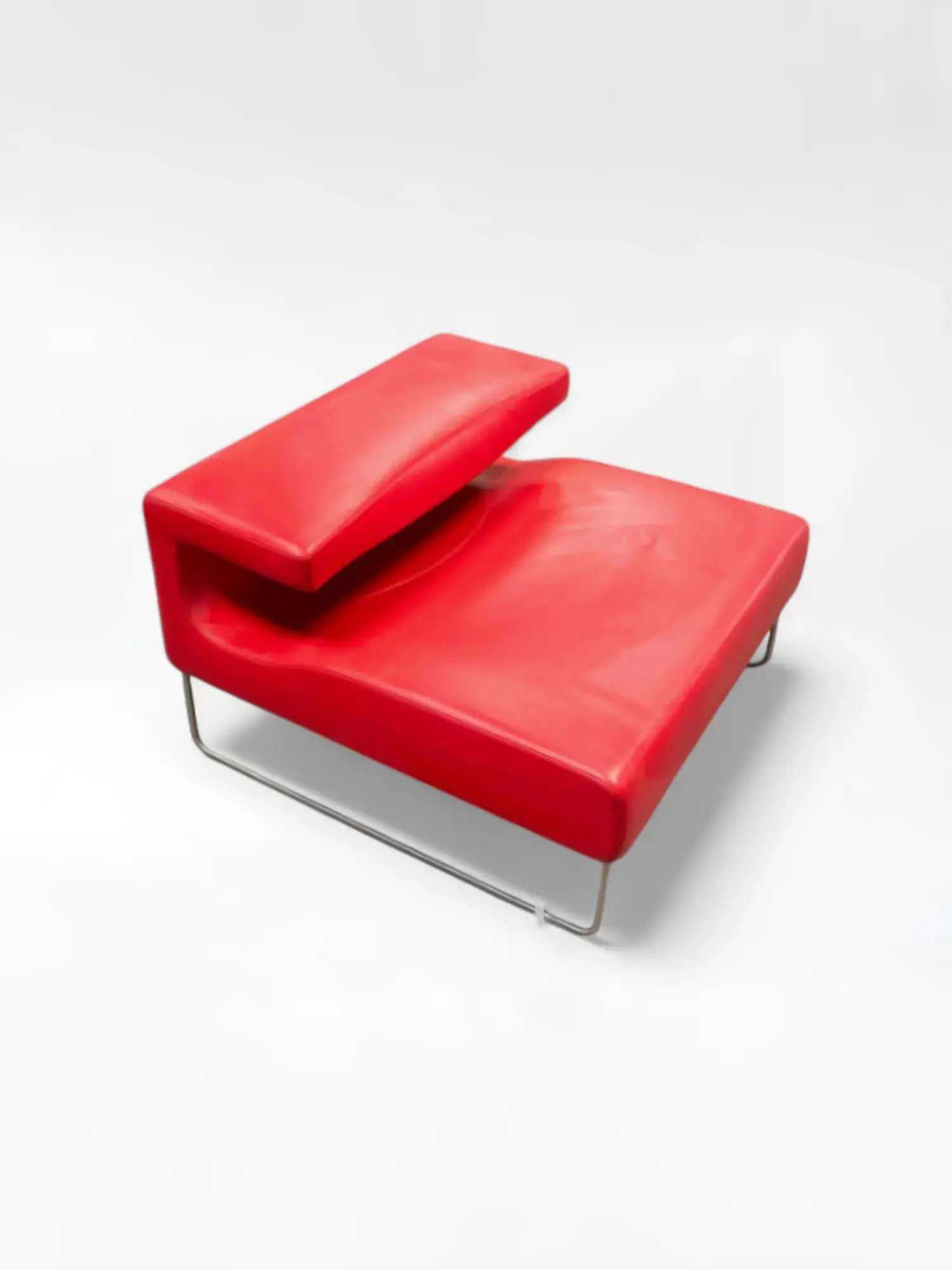 MOROSO Vintage Low Seat armchair in red leather by Patricia Urquiola for Moroso, 1999