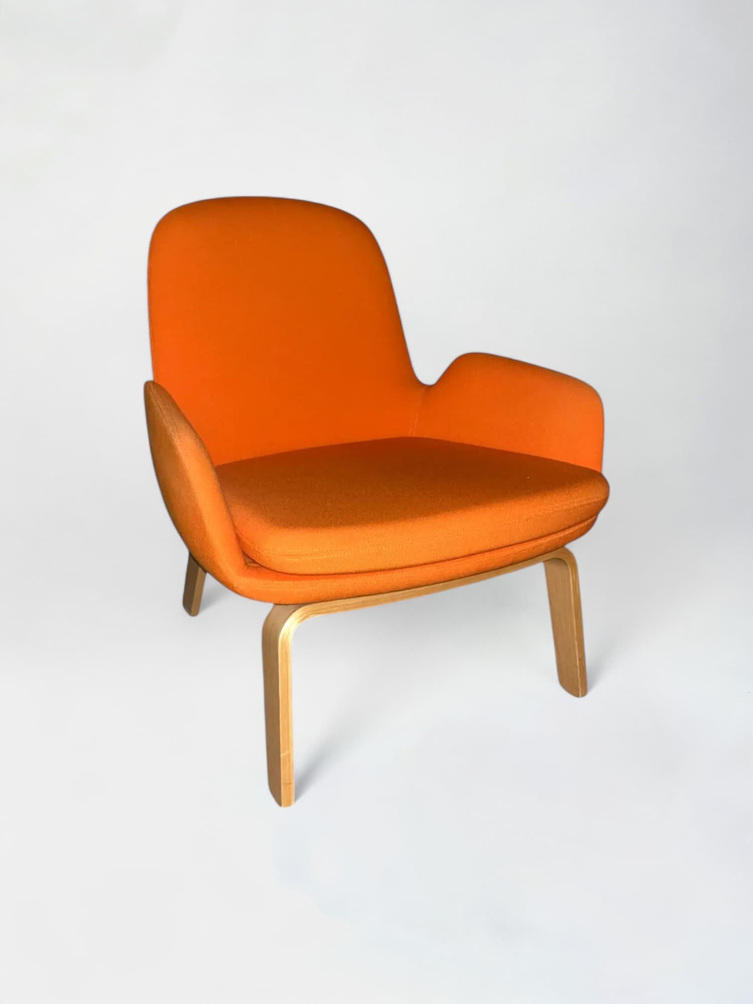 WORN: Normann Orange Fabric Lounge Chair with Wooden Legs