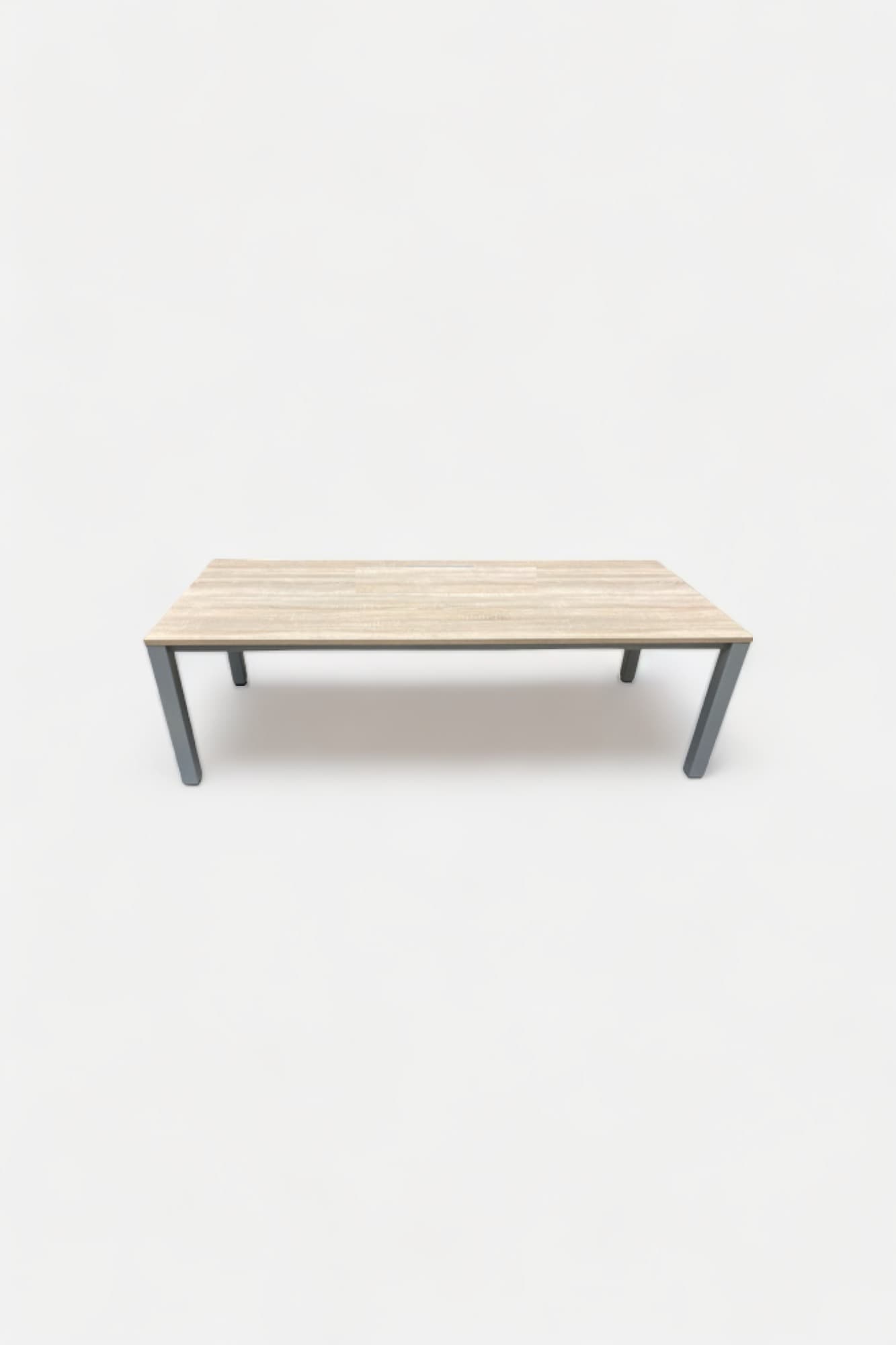 PAMI 180cm Natuurlijk houten bureau met grijze poten