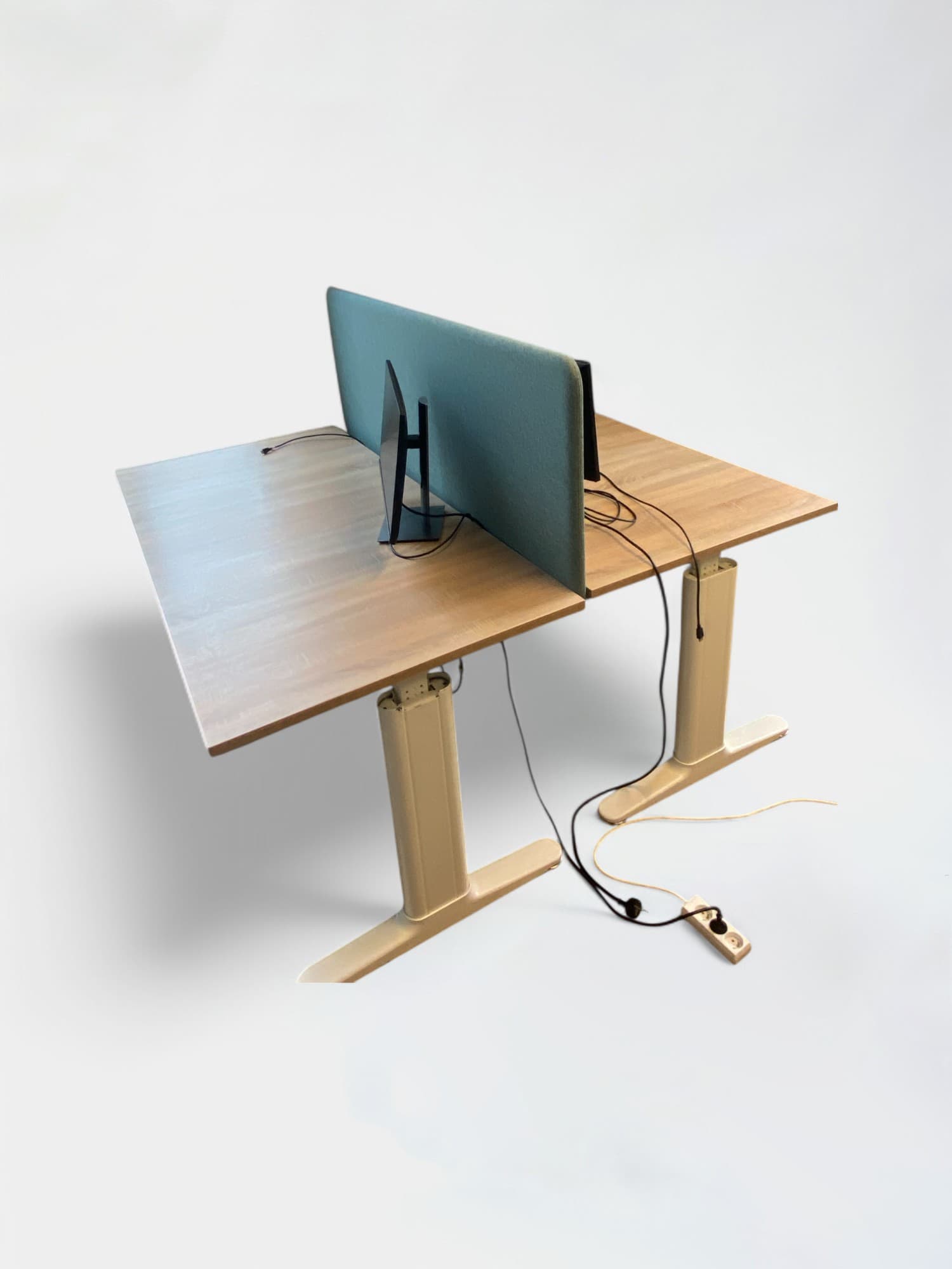 160cm Light single Wooden Laminate Desk with Adjustable Height without blue divider