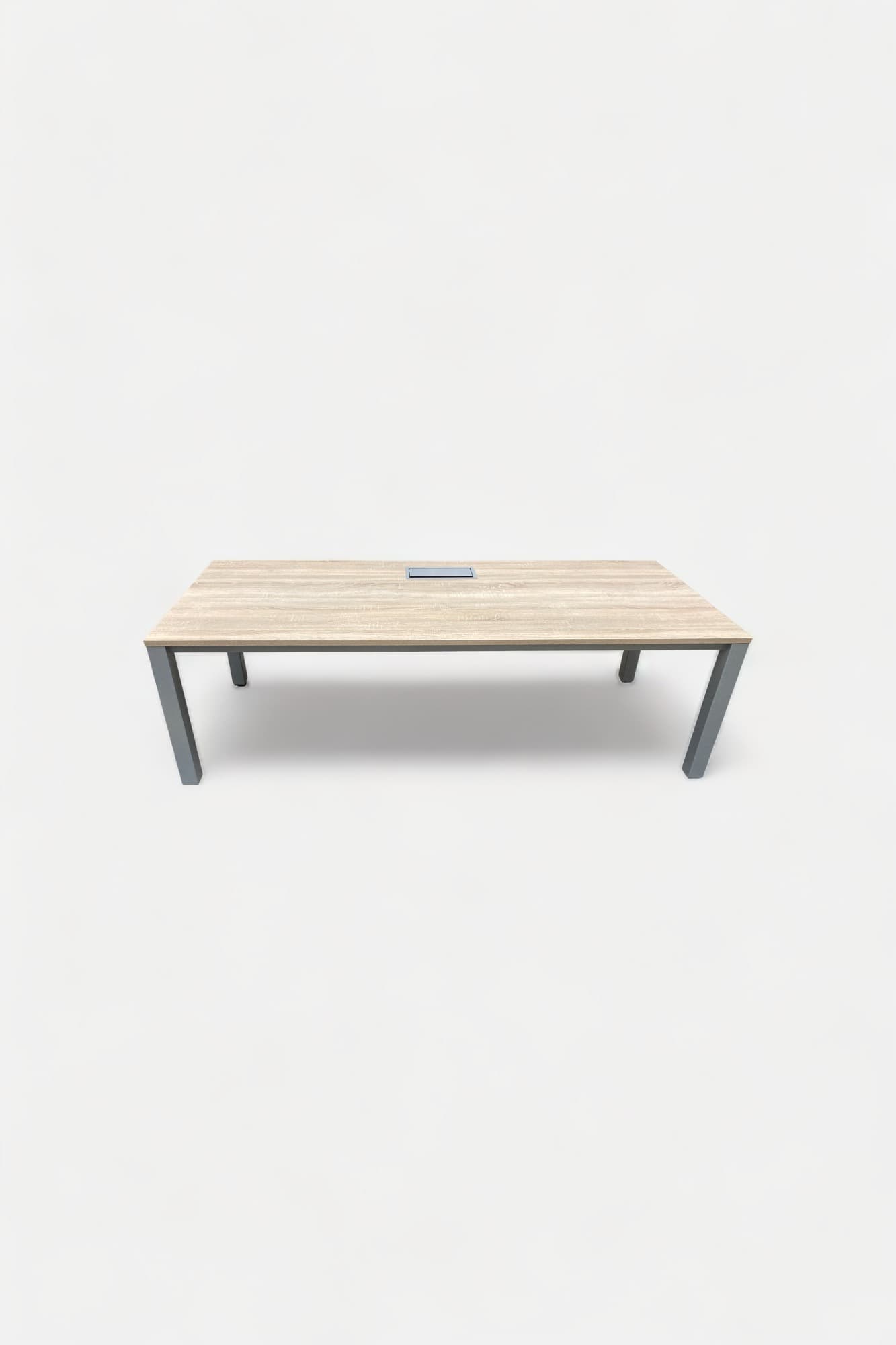 PAMI Natural wood Desk with top access and grey legs 160cm