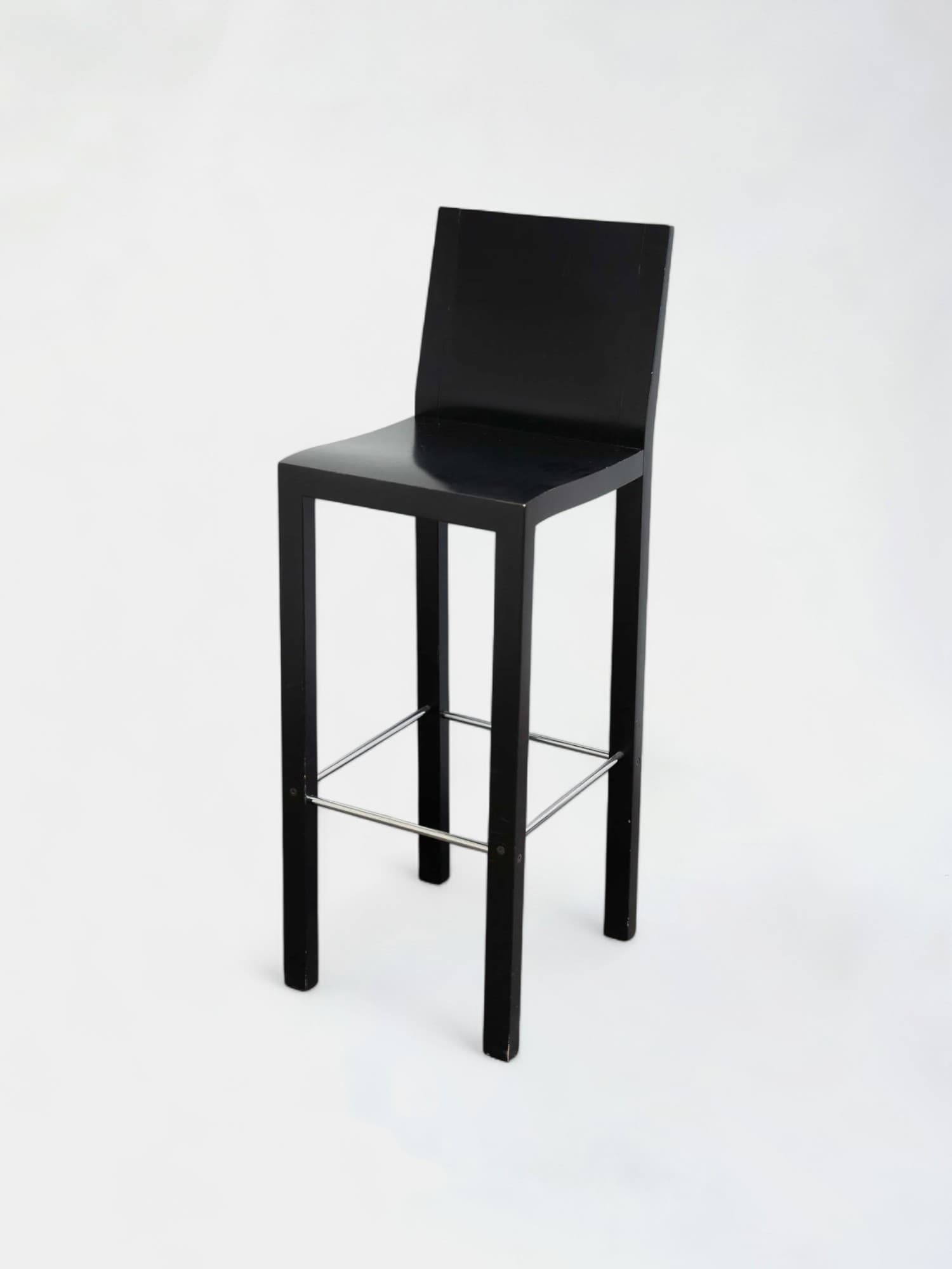 Dietiker black wooden high chairs with metal footrests