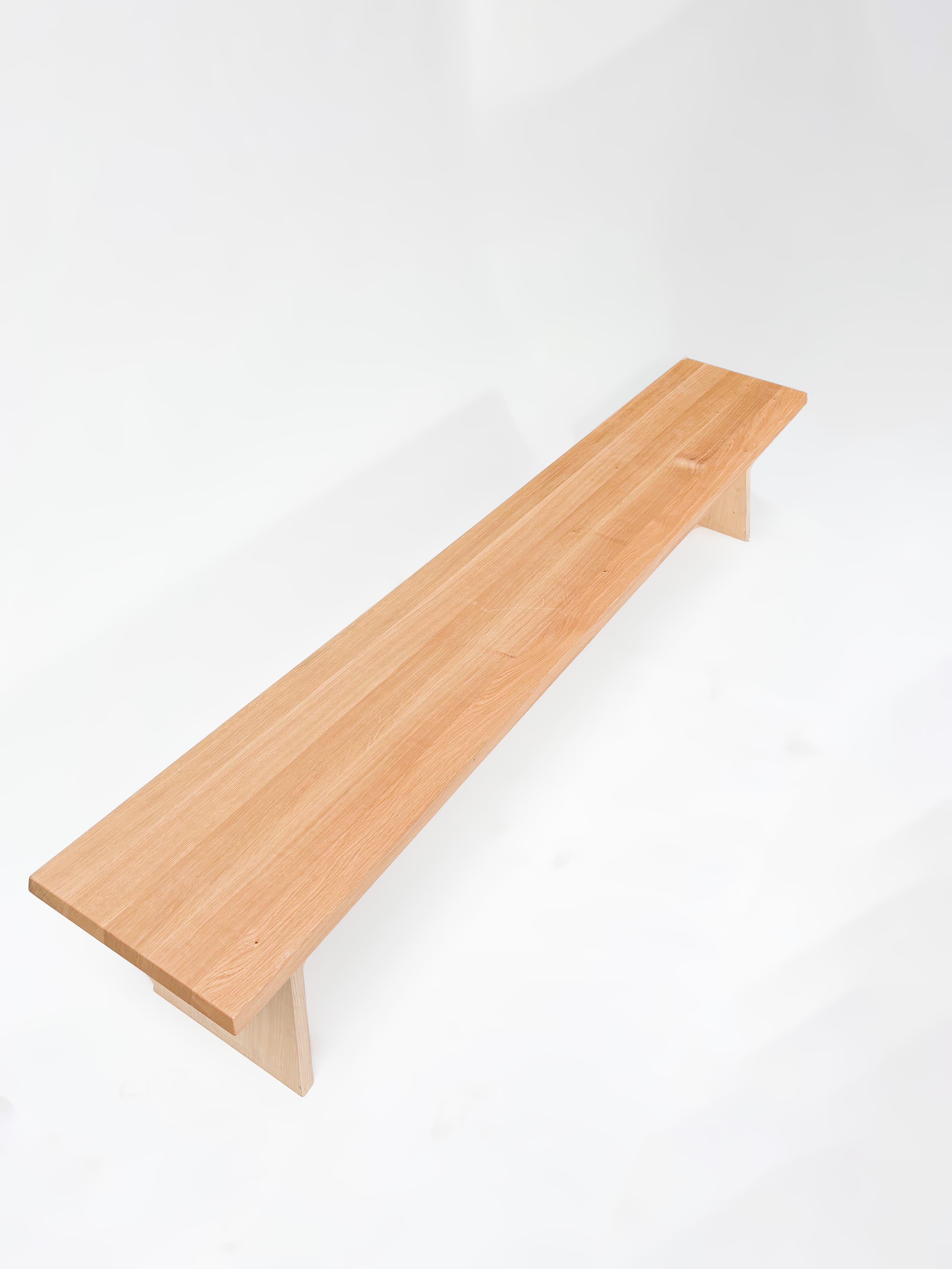 CRUSO Banc en bois massif chêne naturel 300cm