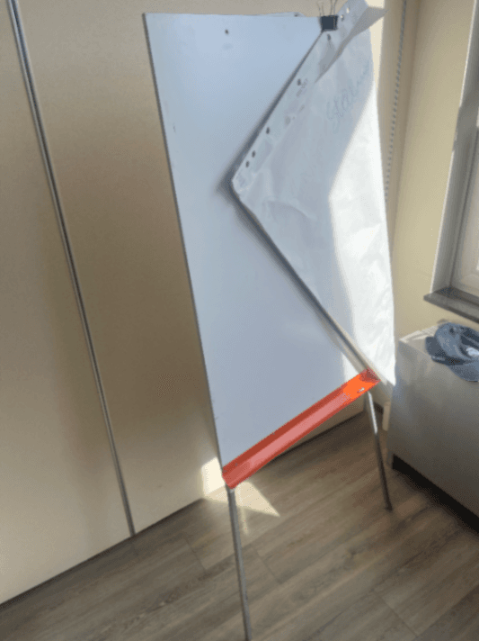 White Metal Flip Chart Easel with Paper Holder