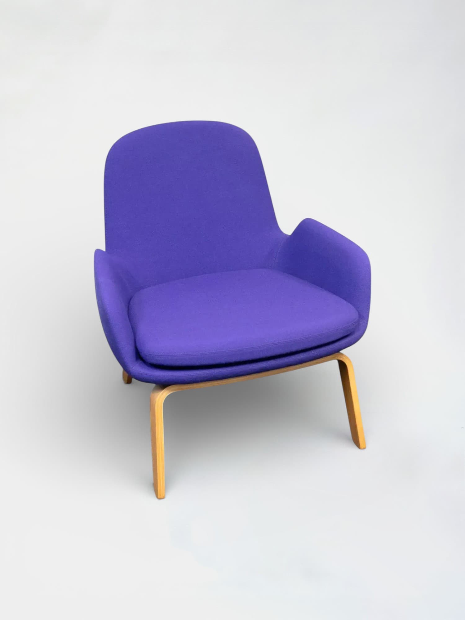 WORN: Main Line NORMANN purple low Armchair on Oak legs