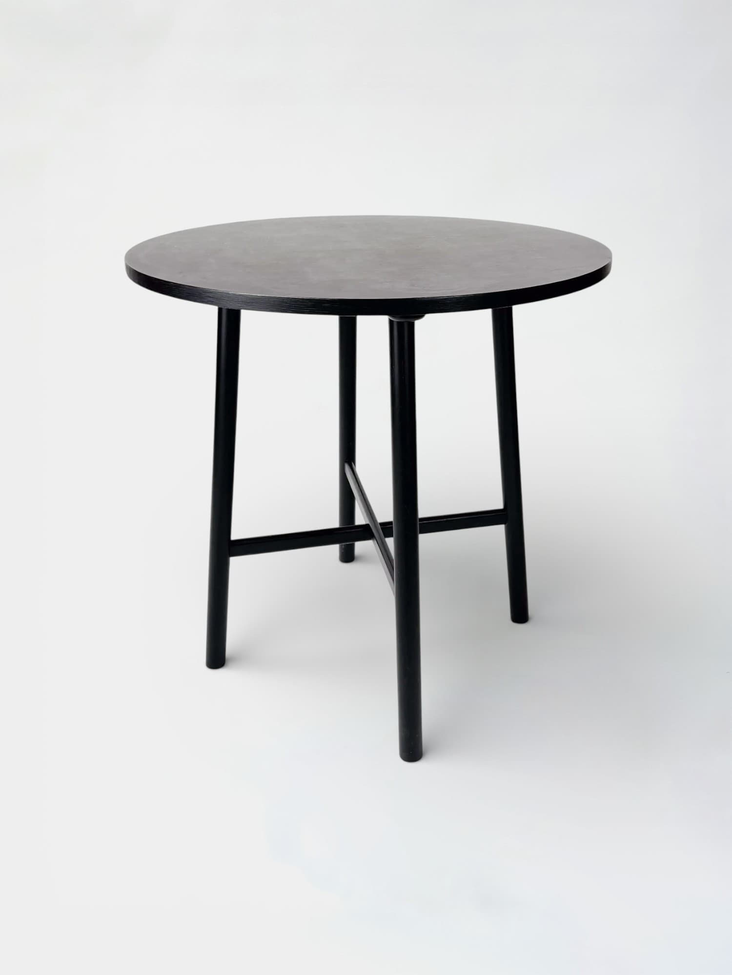 CRUSO High Round Black Wooden Table - 90cm
